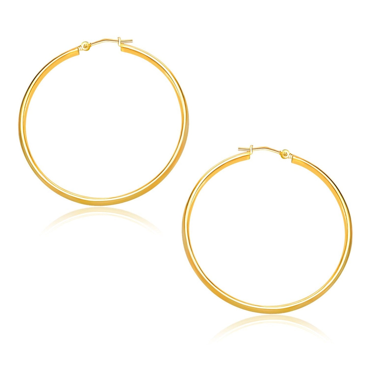 10K Yellow Gold Polished Hoop Earrings (30Mm)