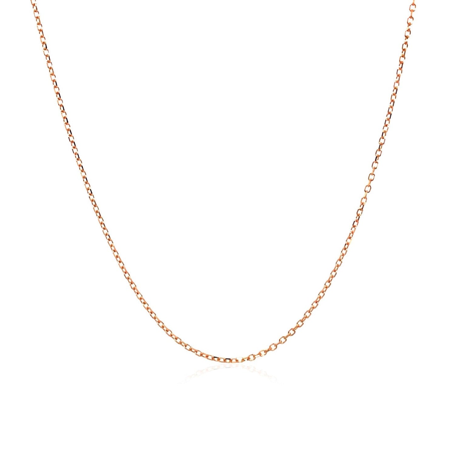 14K Pink Gold Diamond Cut Cable Link Chain 0.8Mm