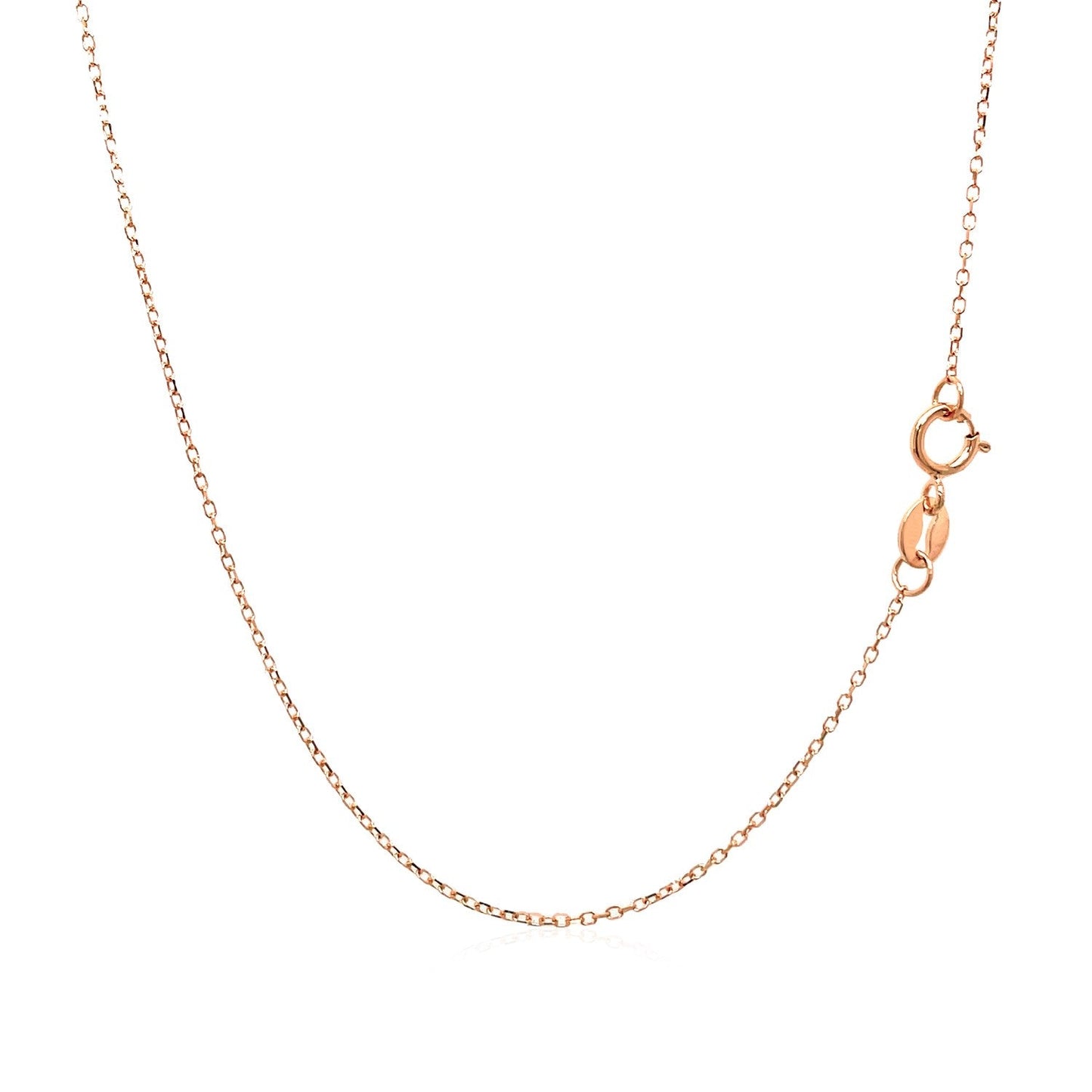 14K Pink Gold Diamond Cut Cable Link Chain 0.8Mm