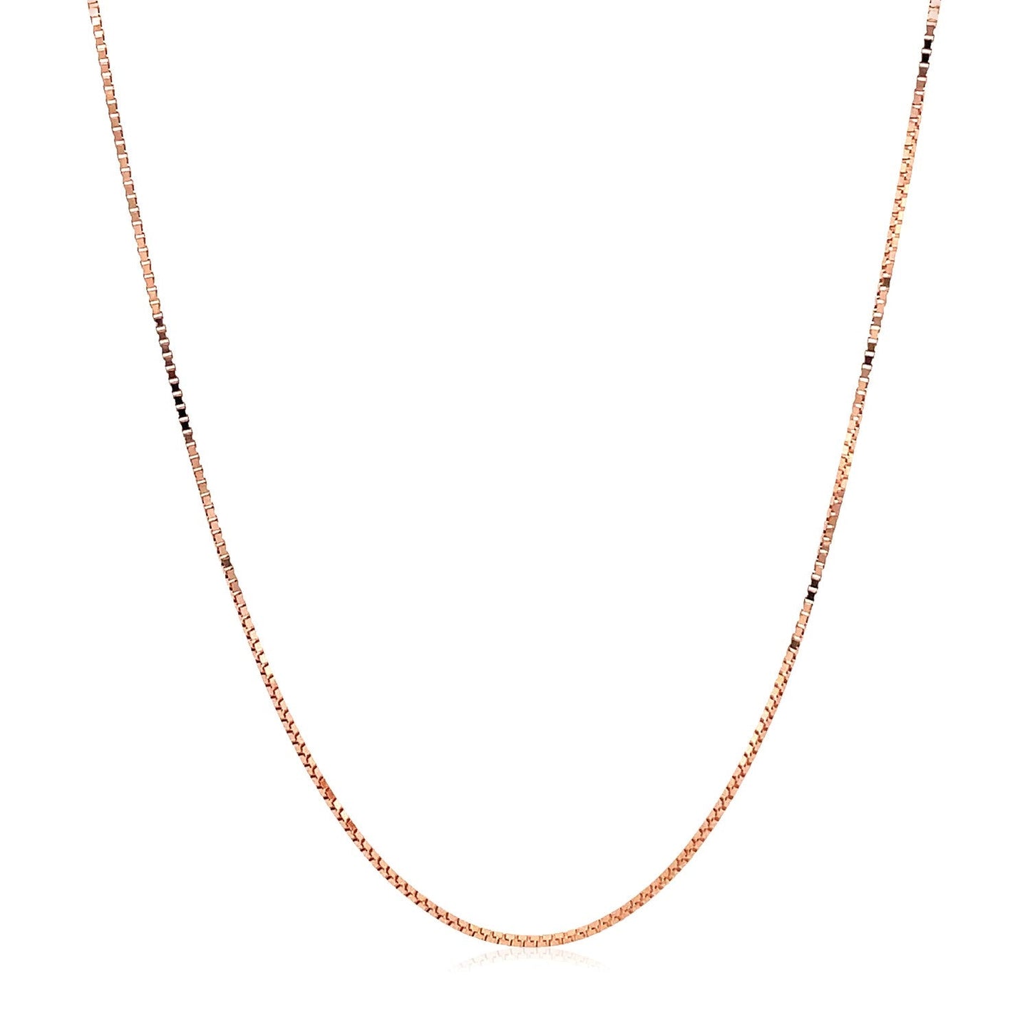 14K Rose Gold Adjustable Box Chain 0.7Mm