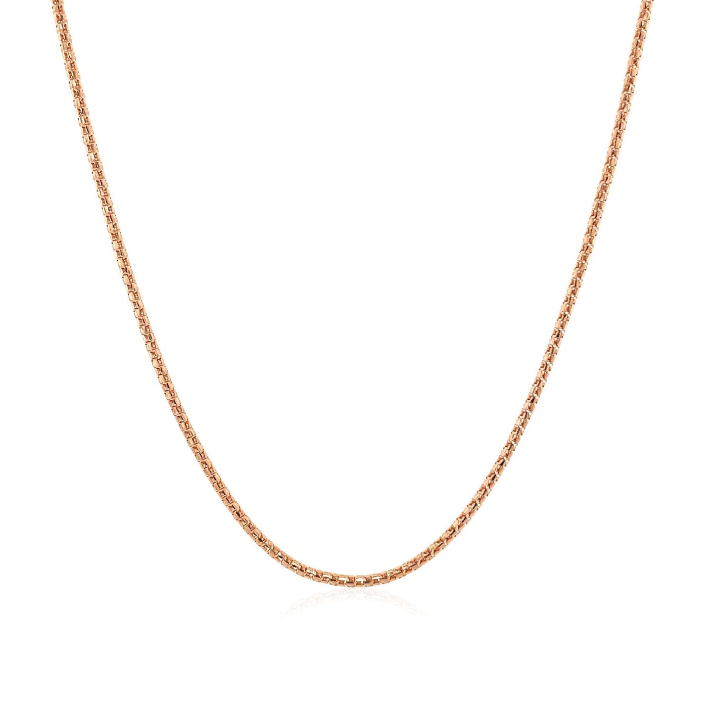 14K Rose Gold Adjustable Popcorn Chain 1.3Mm