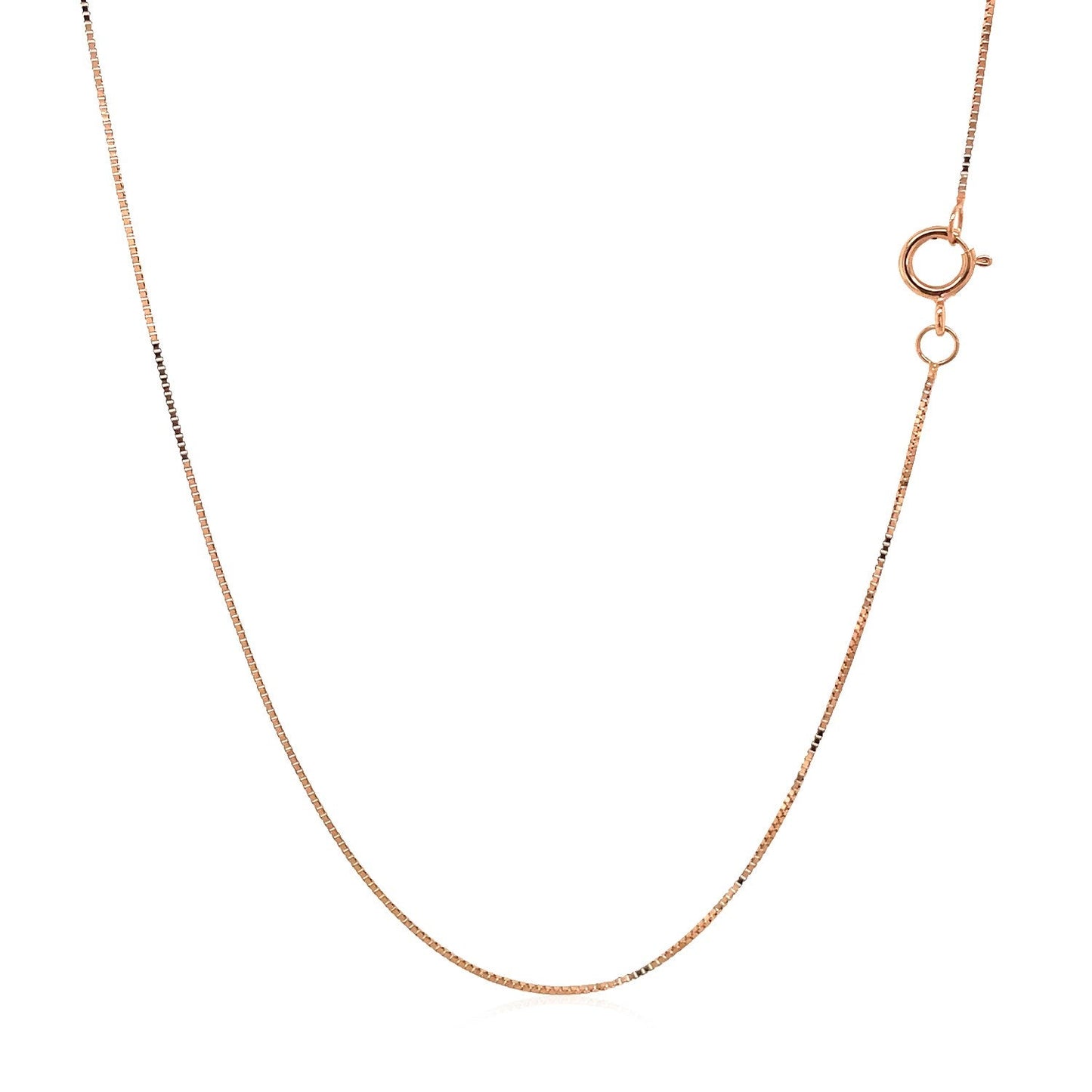 14K Rose Gold Classic Box Chain 0.45Mm