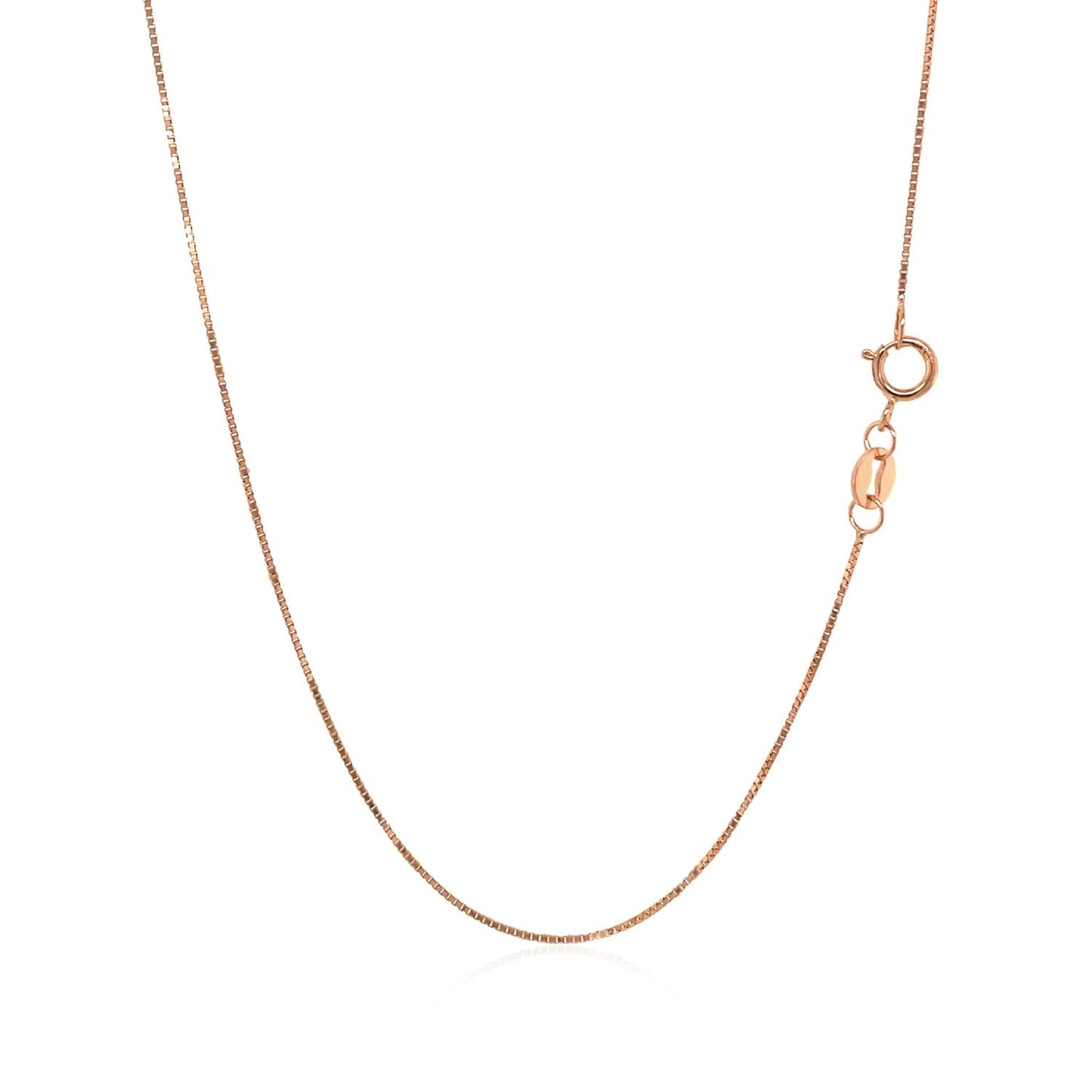 14K Rose Gold Classic Box Chain 0.6Mm