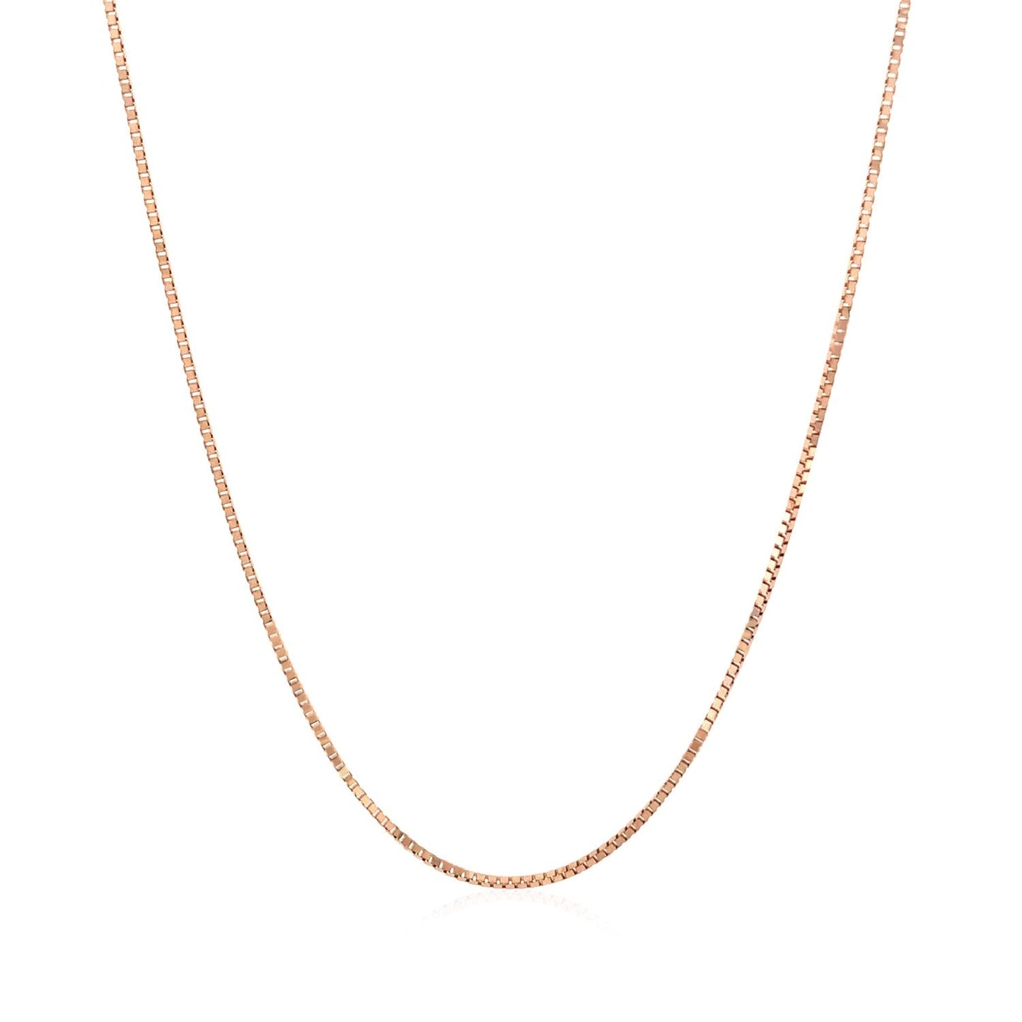 14K Rose Gold Classic Box Chain 0.8Mm