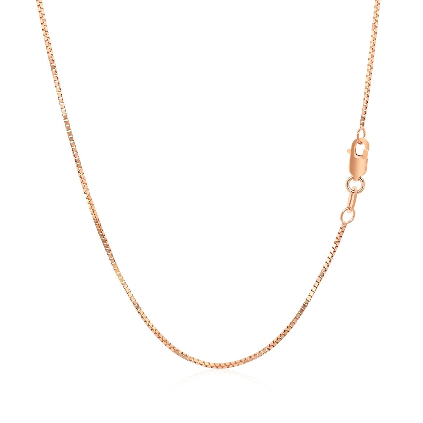 14K Rose Gold Classic Box Chain 0.8Mm