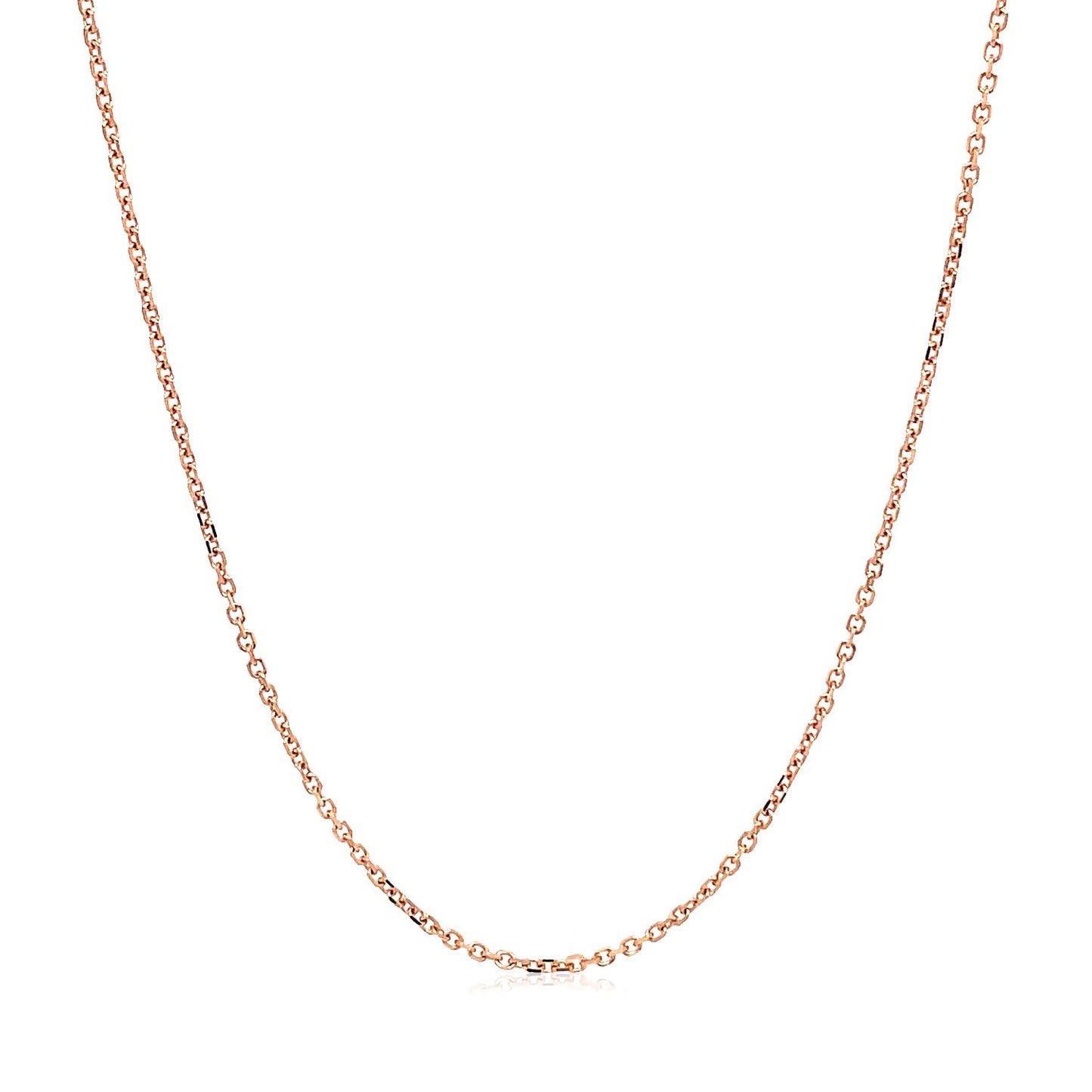 14K Rose Gold Diamond Cut Cable Link Chain 1.1Mm