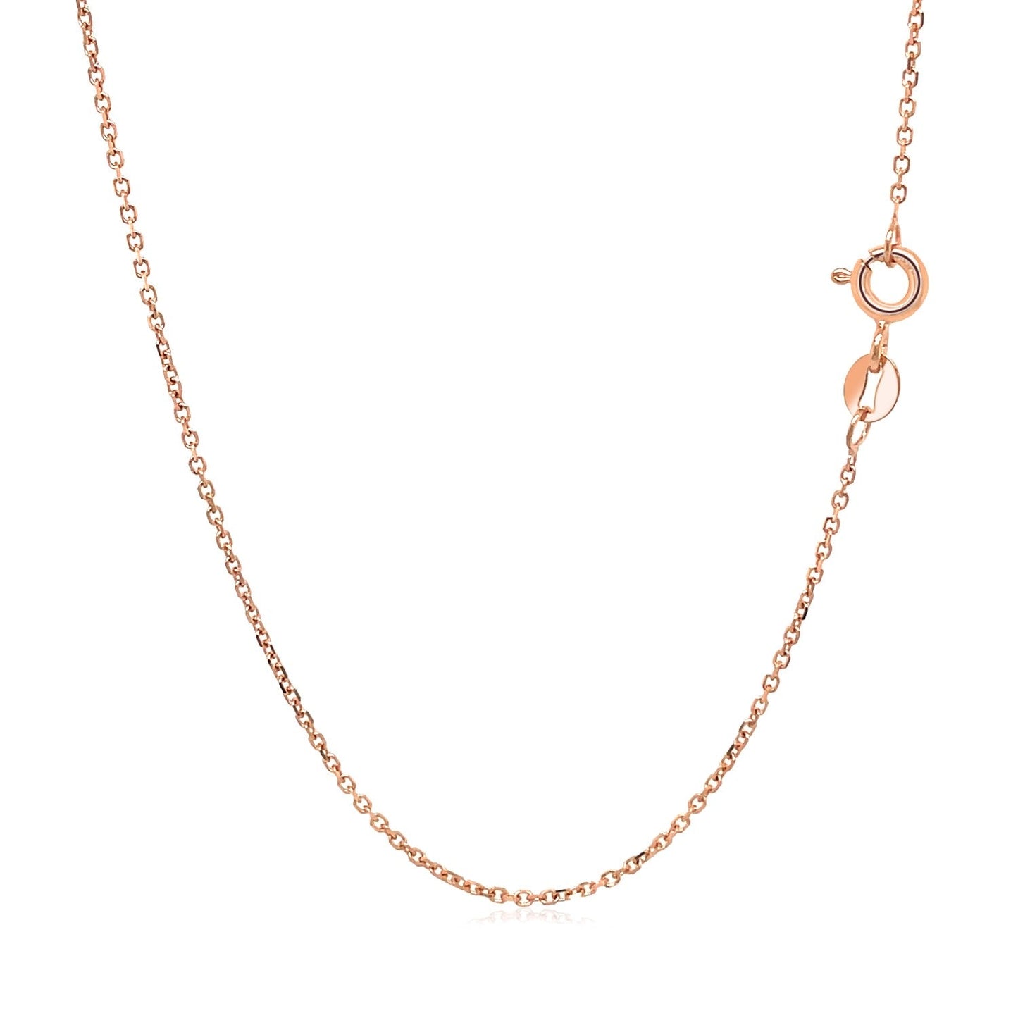 14K Rose Gold Diamond Cut Cable Link Chain 1.1Mm