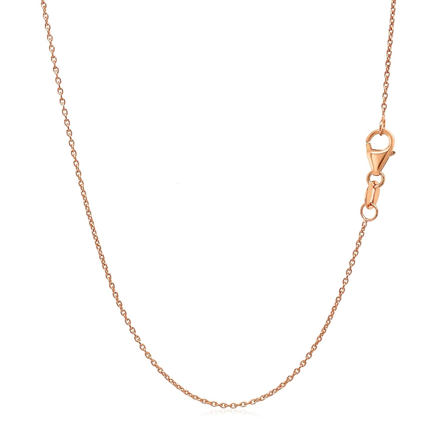 14K Rose Gold Round Cable Link Chain 0.7Mm