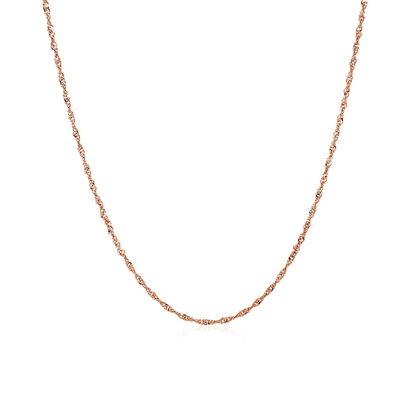 14K Rose Gold Singapore Chain 1.0Mm