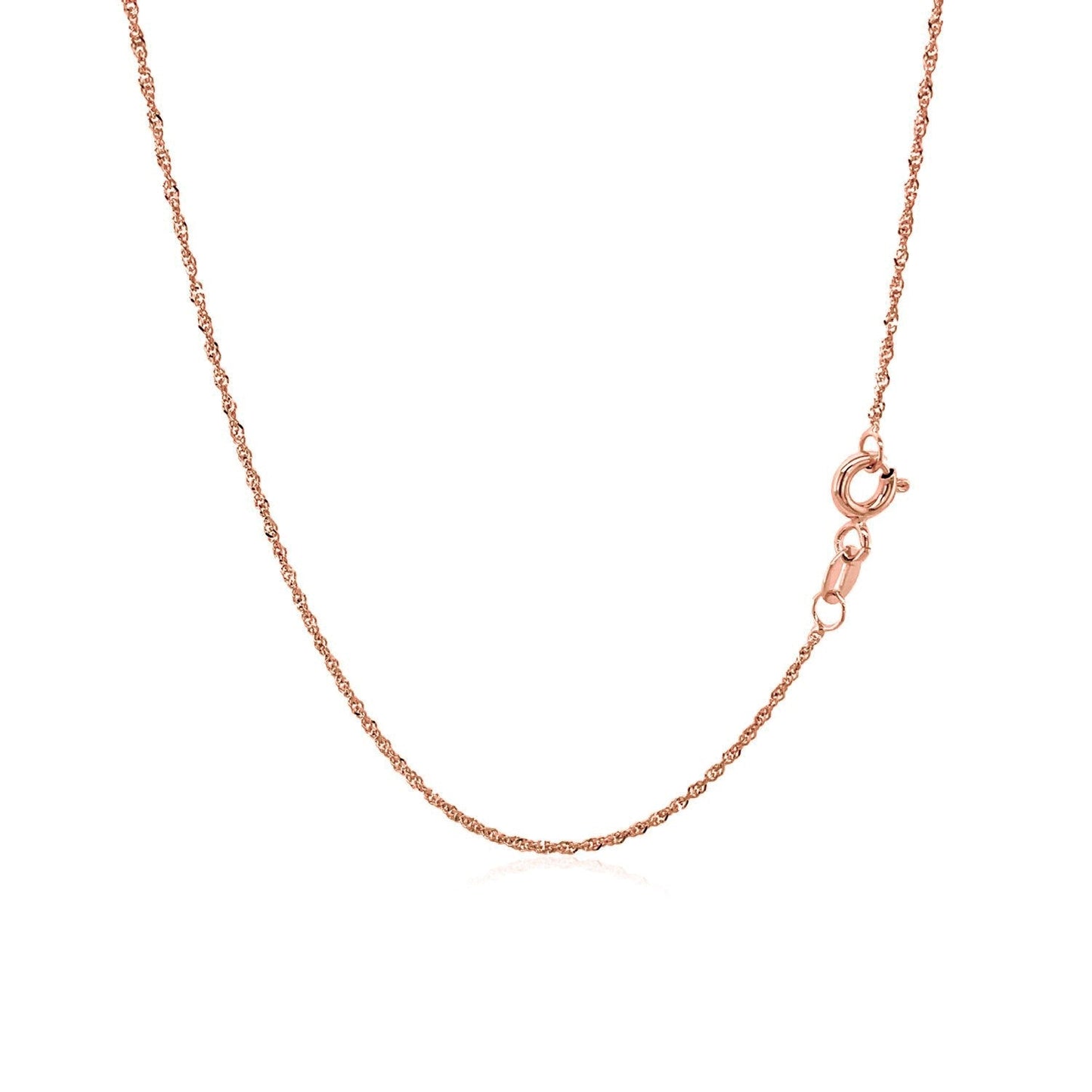 14K Rose Gold Singapore Chain 1.0Mm