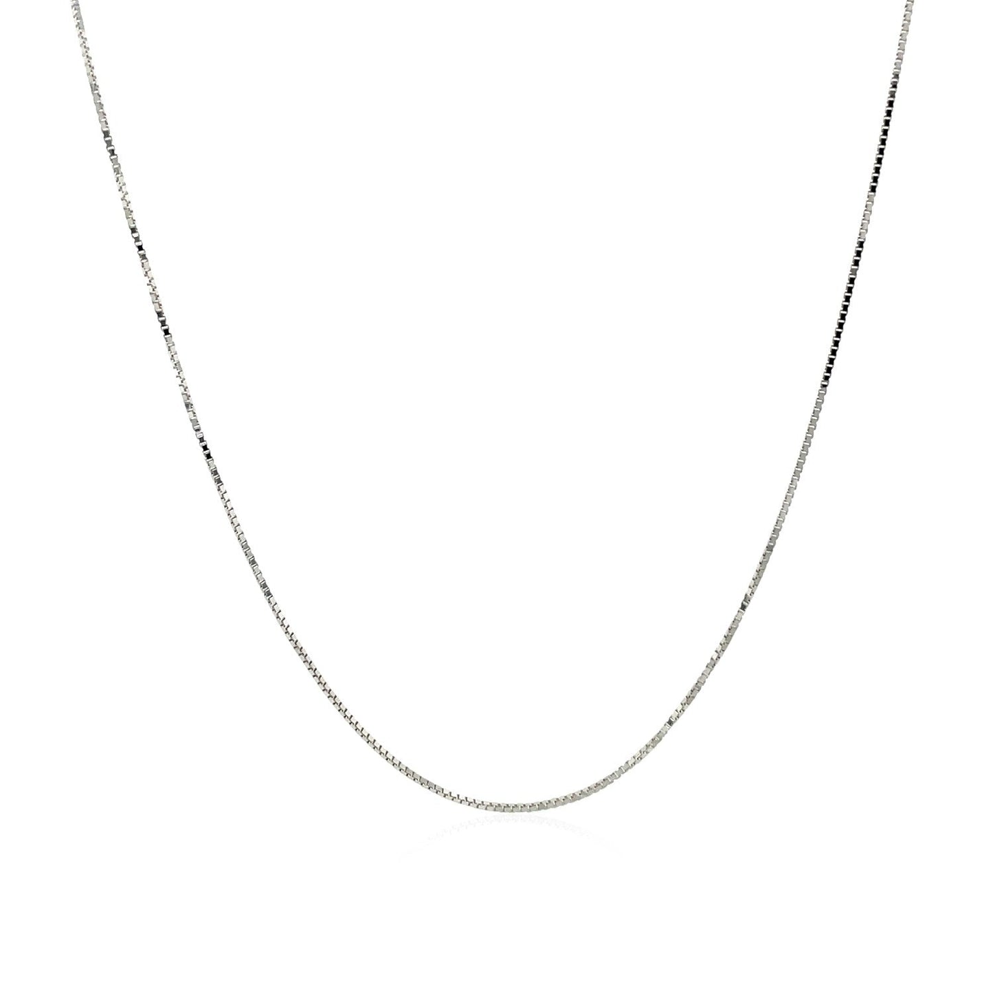 14K White Gold Adjustable Box Chain 0.6Mm