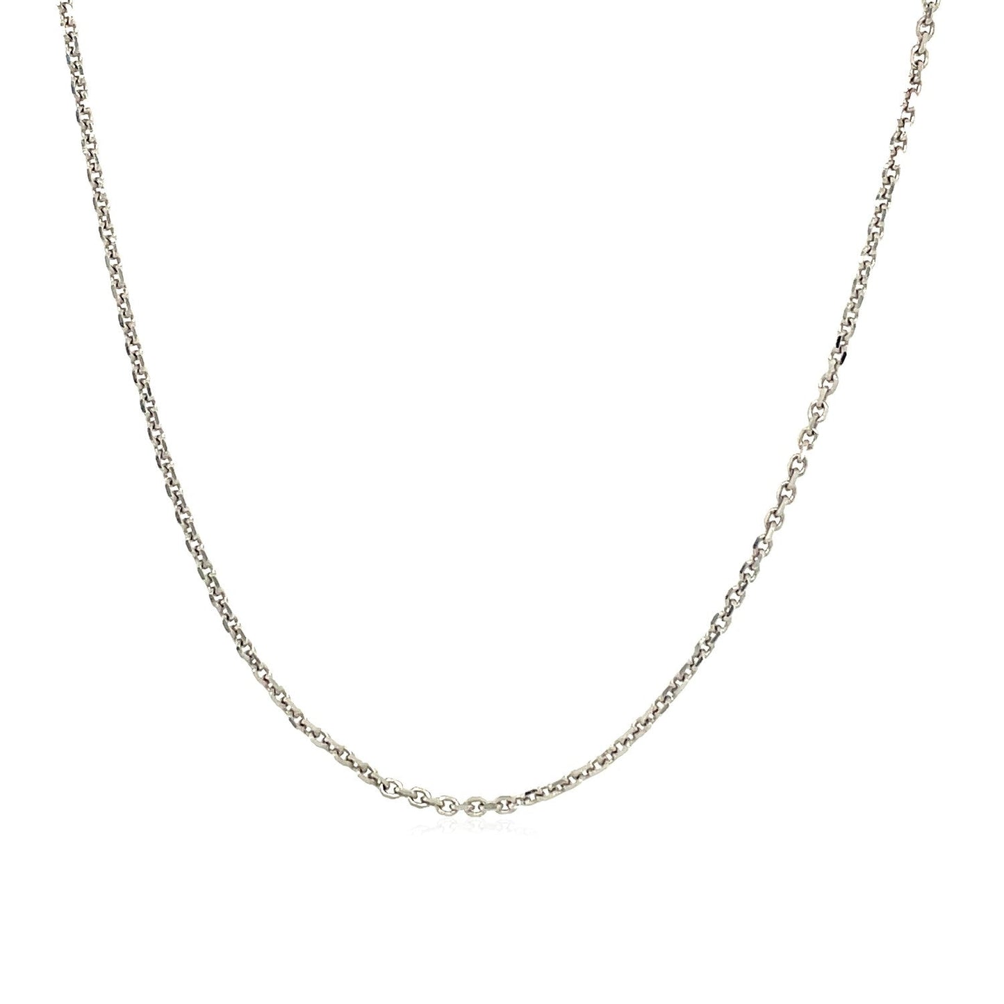 14K White Gold Adjustable Cable Chain 0.9Mm