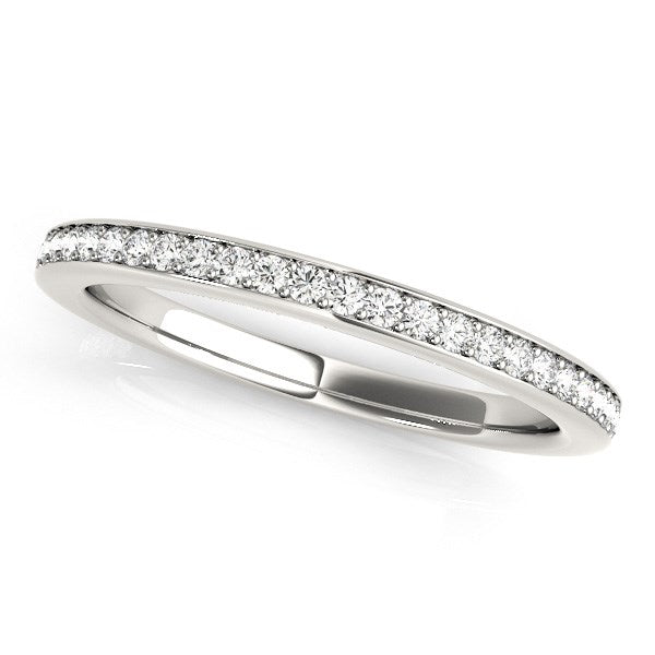 14K White Gold Simple Diamond Wedding Ring (1/4 Cttw)