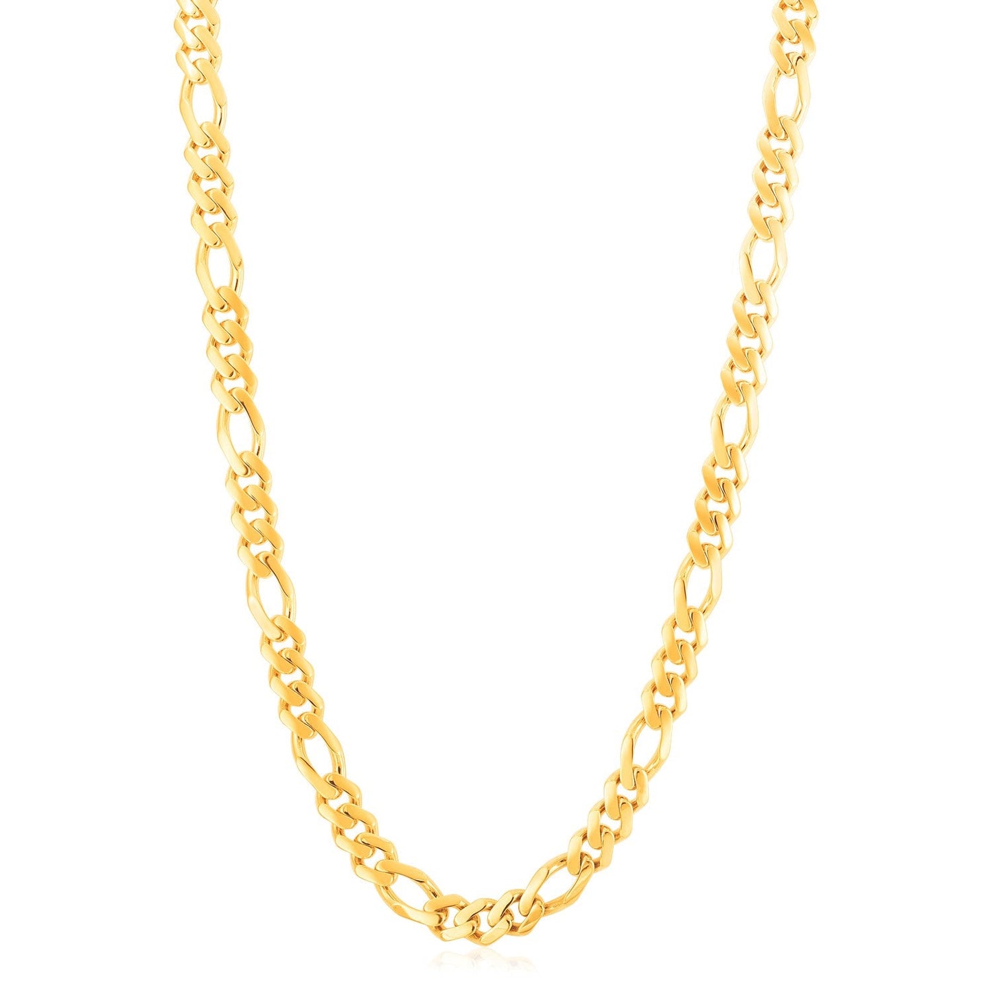14K Yellow Gold High Polish Modern Lite Figaro Chain (8.0Mm)