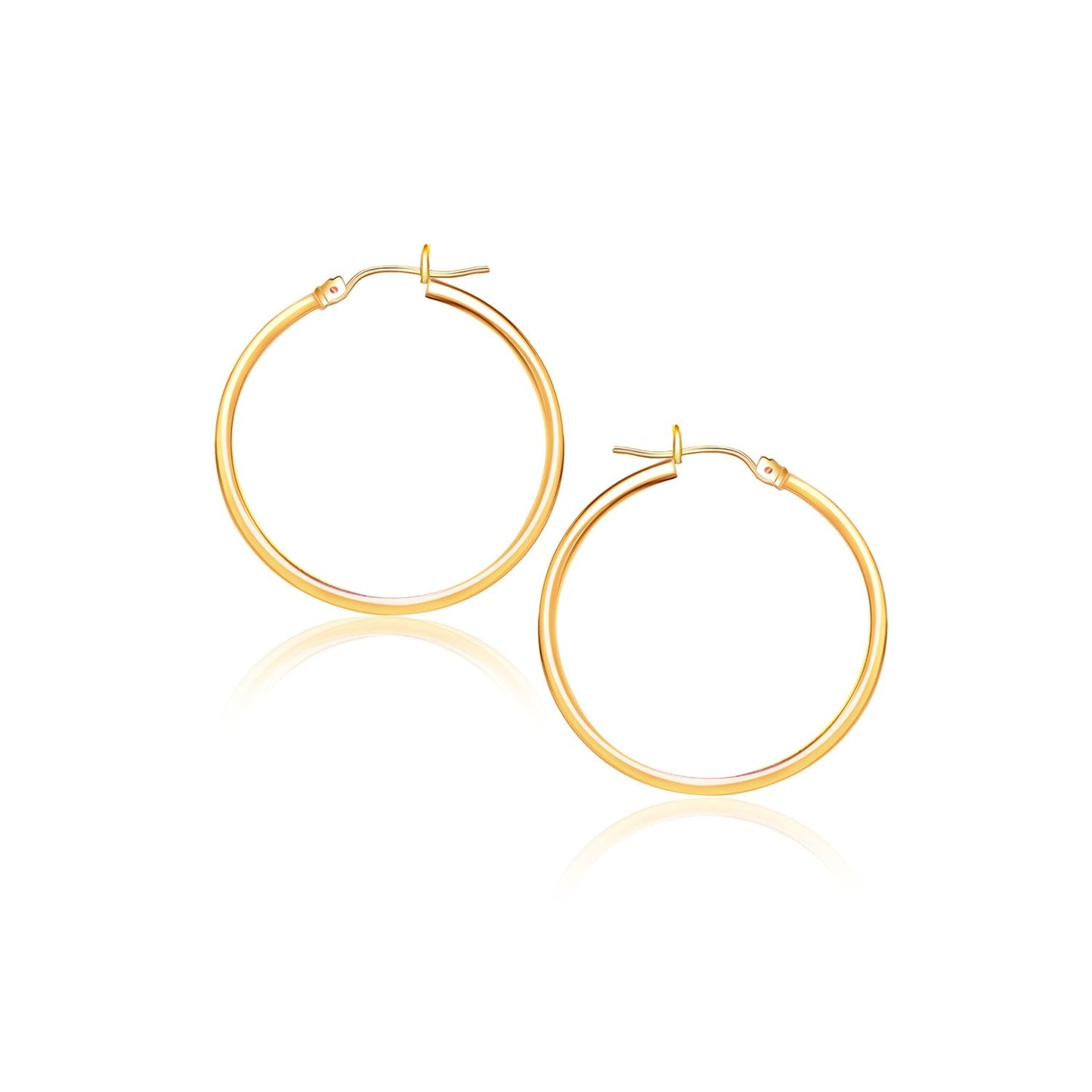 14K Yellow Gold Polished Hoop Earrings (40 Mm)