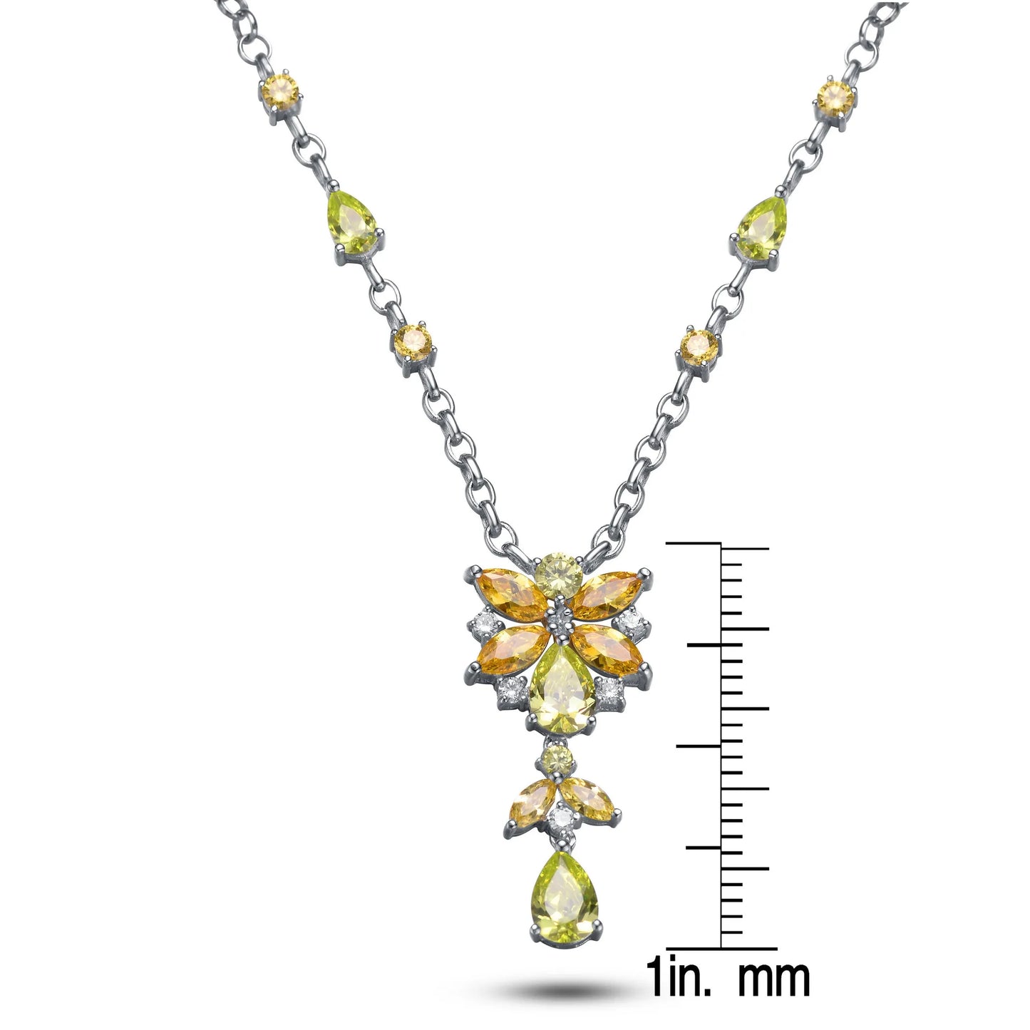 Collette Z Sterling Silver Gold And Brown Cubic Zirconia Necklace