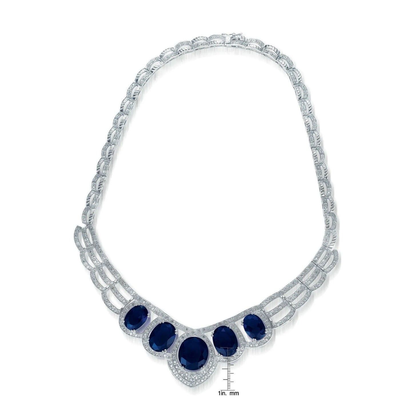 Collette Z Sterling Silver Black and Clear Cubic Zirconia Tribe Necklace