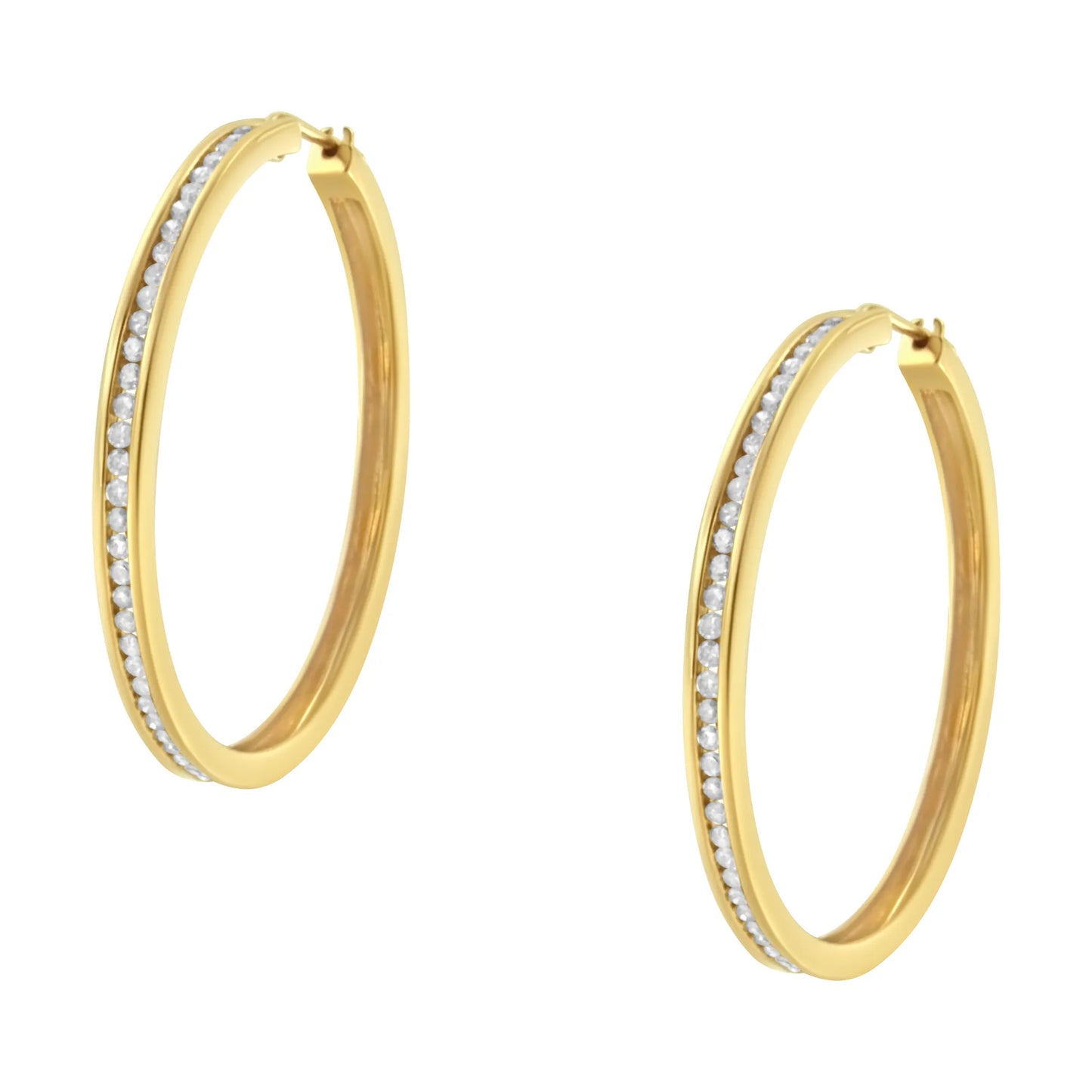 Gold Diamond Hoop Earrings