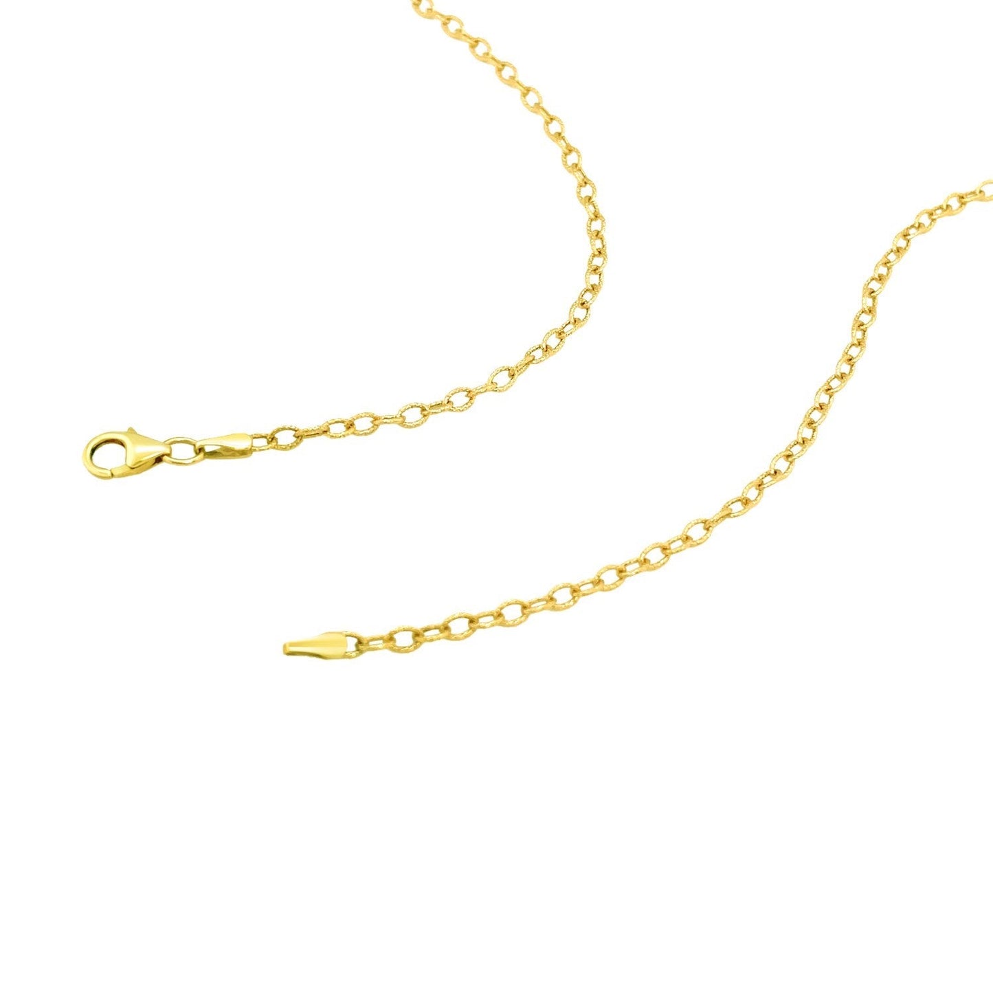 2.5Mm 14K Yellow Gold Pendant Chain With Textured Links