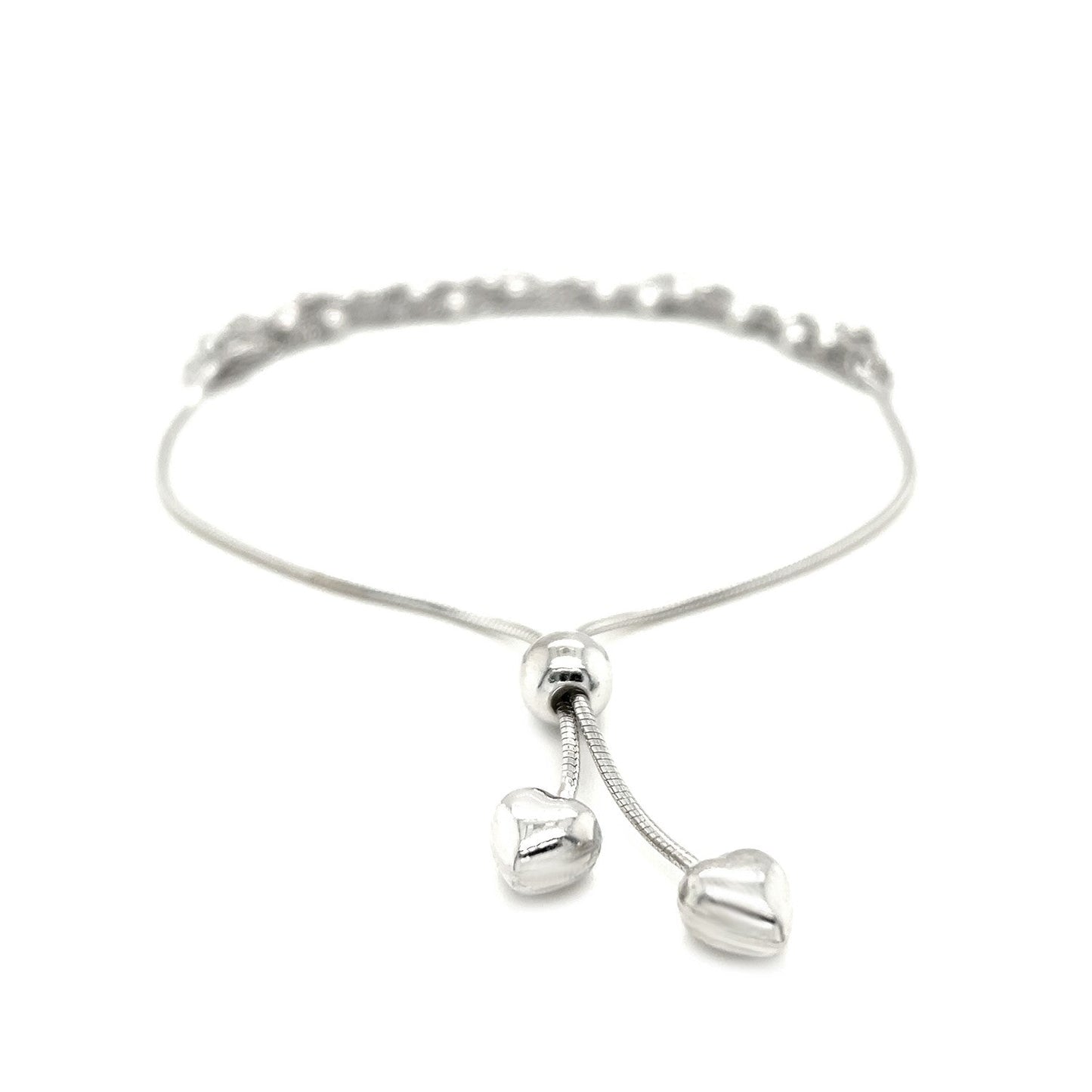 Adjustable Multi-Strand Chain And Bead Bracelet In Sterling Silver