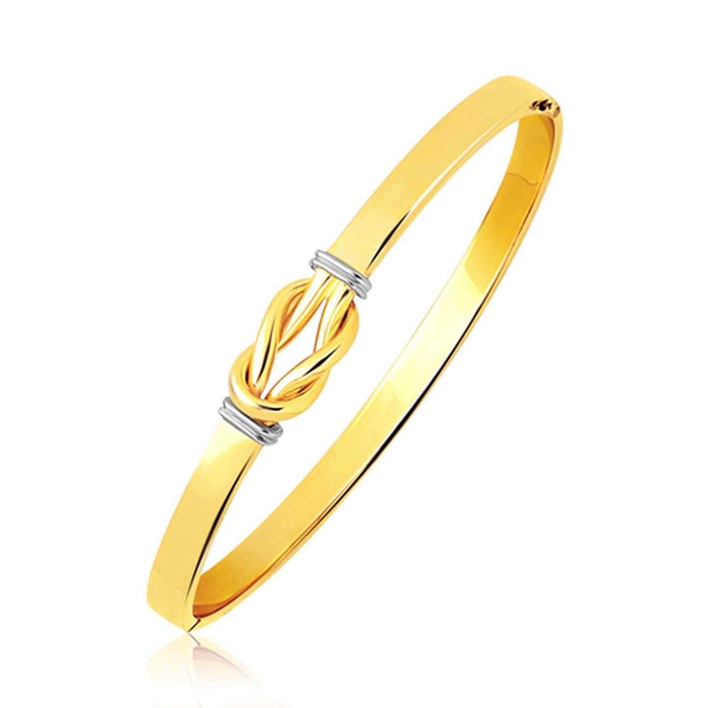 Intertwined Knot Slip On Bangle In 14K Two-Tone Gold (5.0Mm)