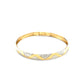 10K Two-Tone Gold Textured Zigzag Style Bangle