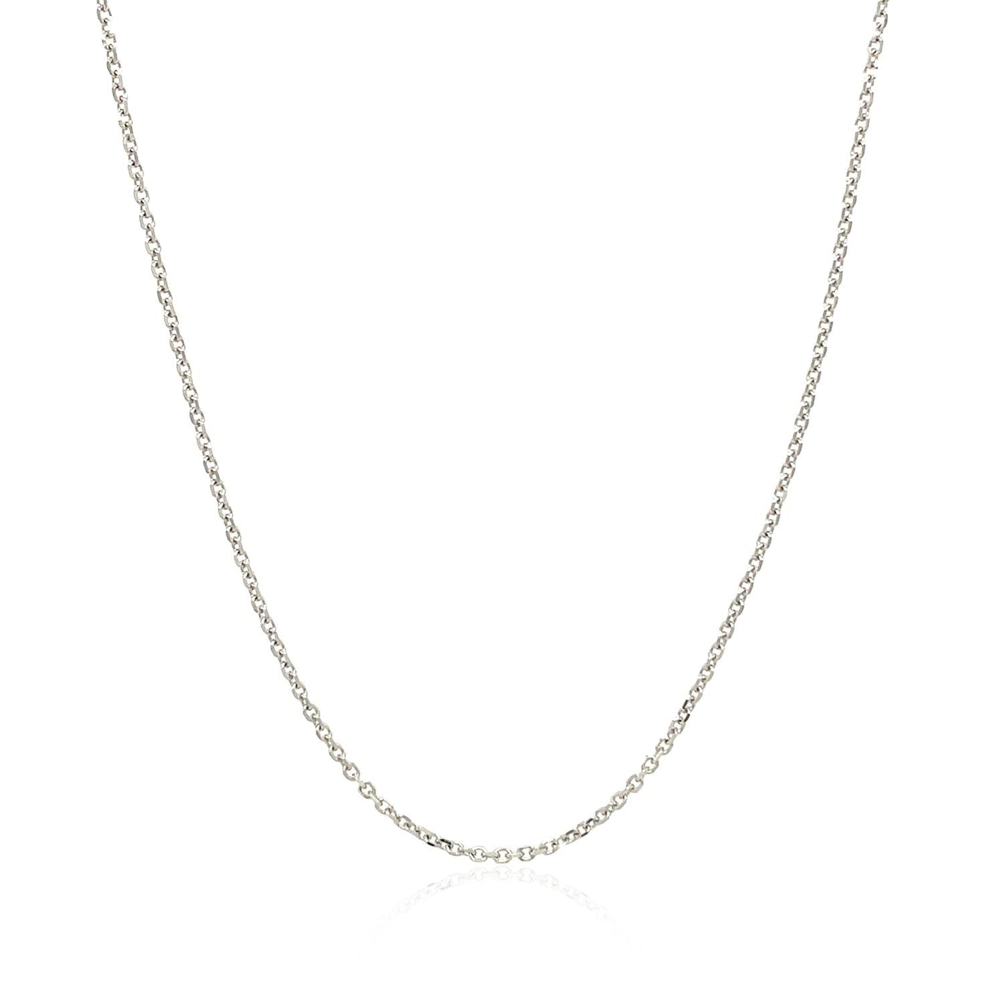 10K White Gold Cable Chain 1.1Mm