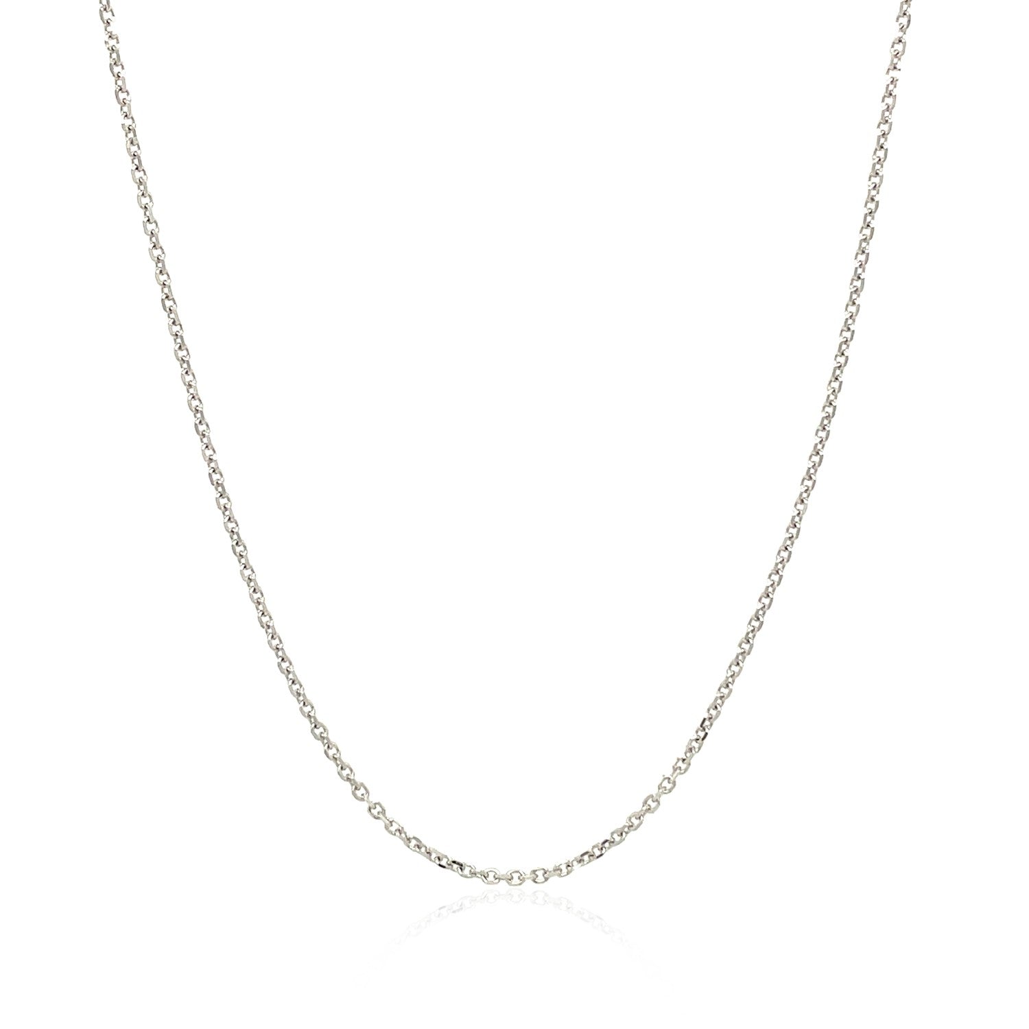 10K White Gold Cable Chain 1.1Mm