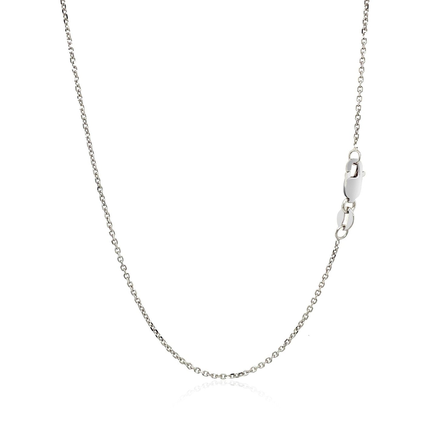10K White Gold Cable Chain 1.1Mm