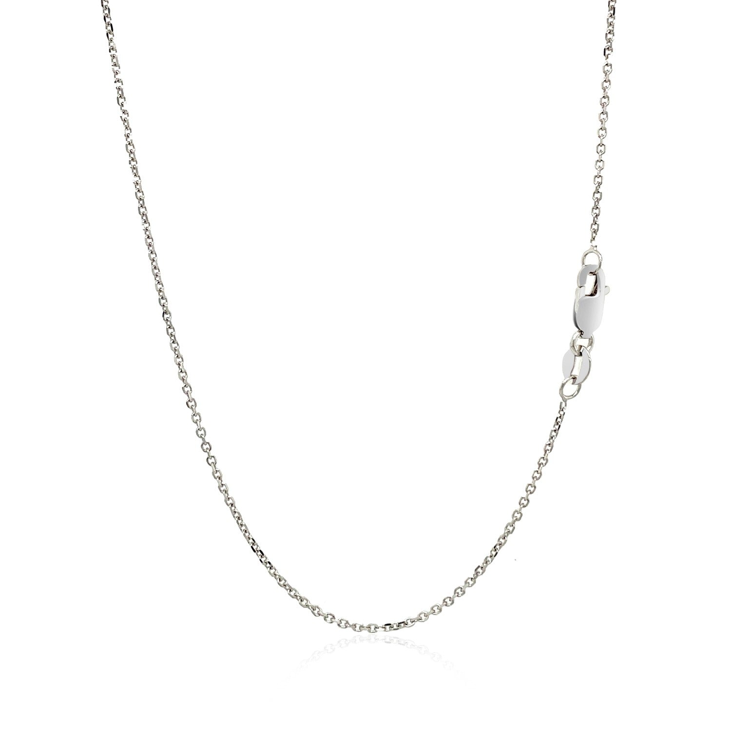 10K White Gold Cable Chain 1.1Mm
