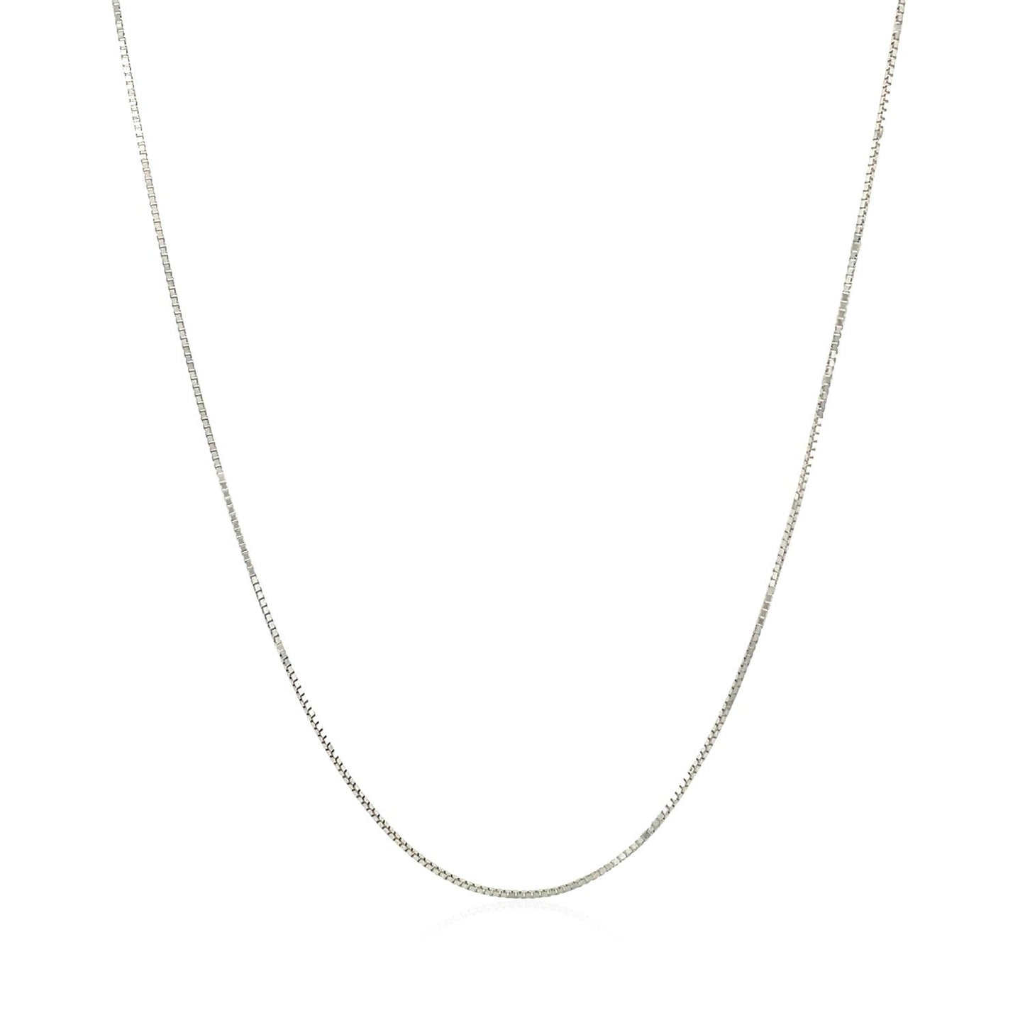 10K White Gold Classic Box Chain 0.6Mm