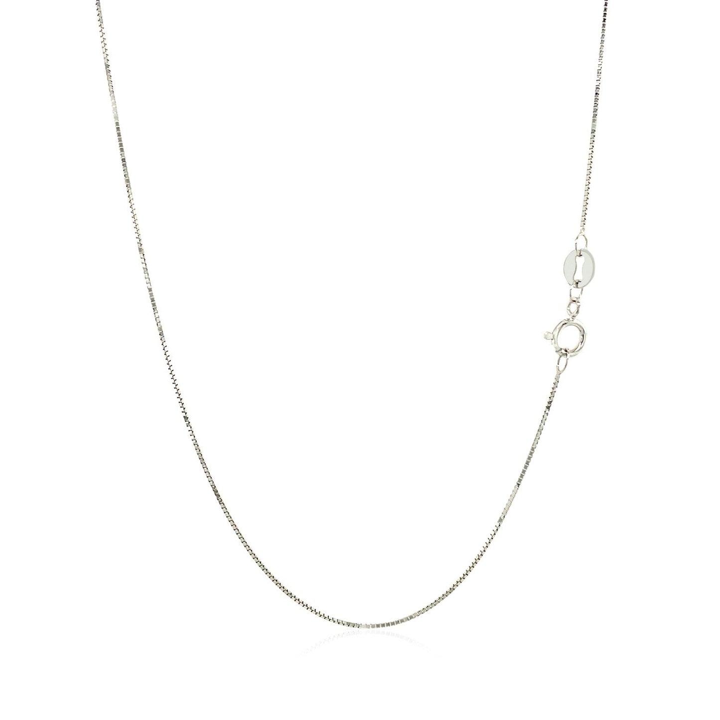 10K White Gold Classic Box Chain 0.6Mm