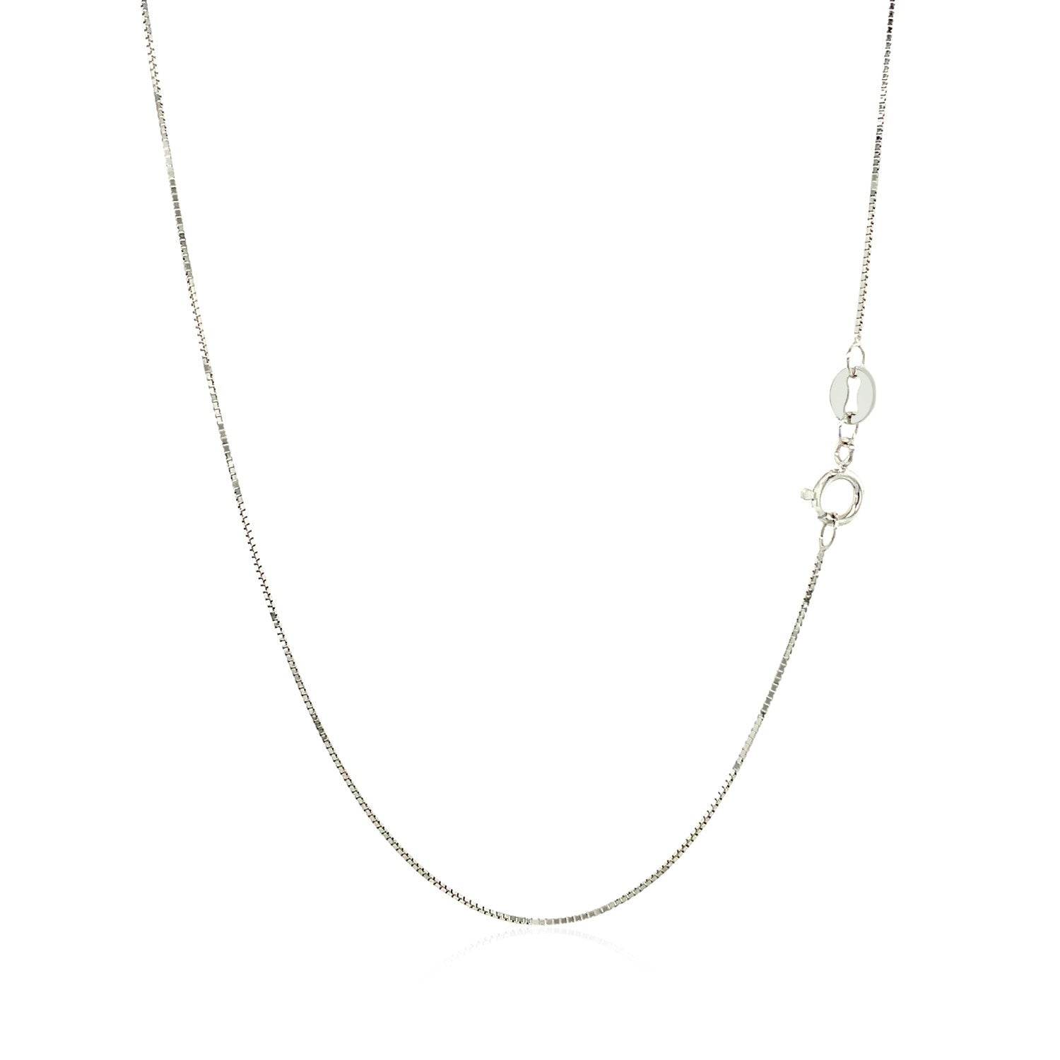 10K White Gold Classic Box Chain 0.6Mm