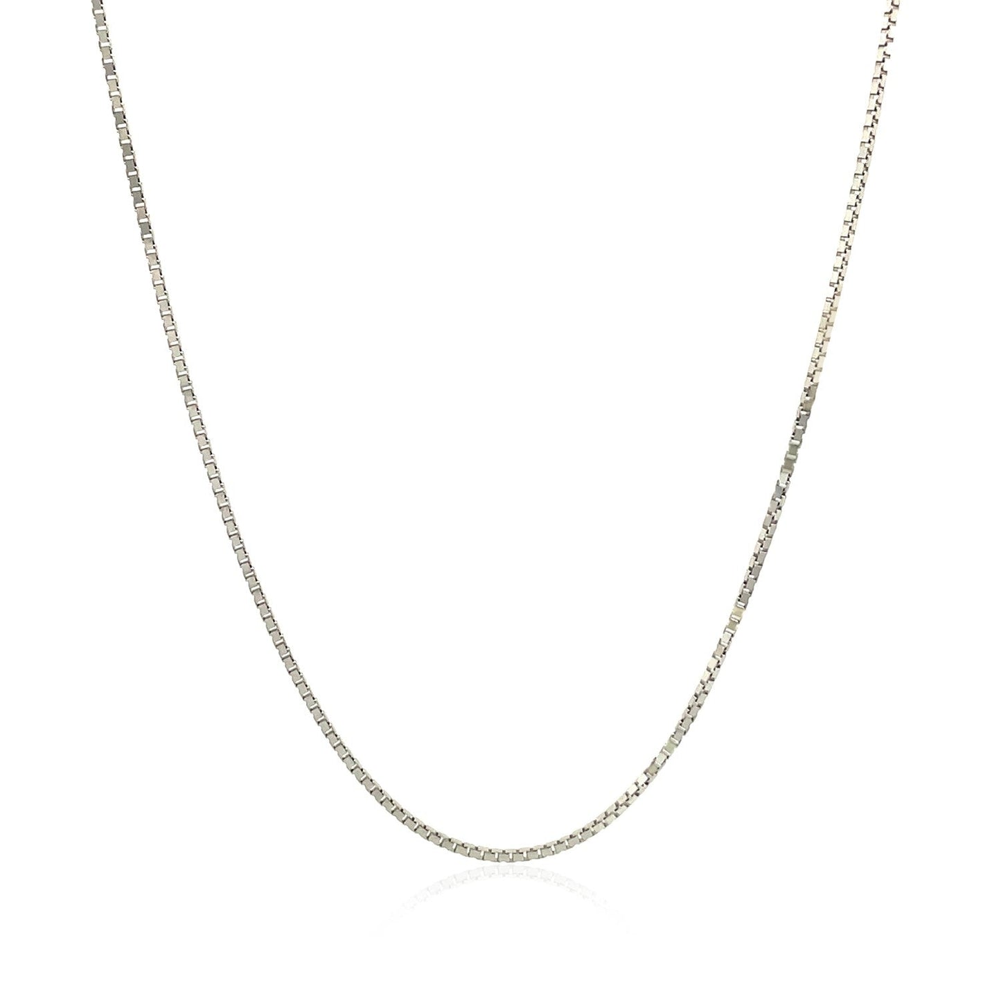 10K White Gold Classic Box Chain 0.8Mm