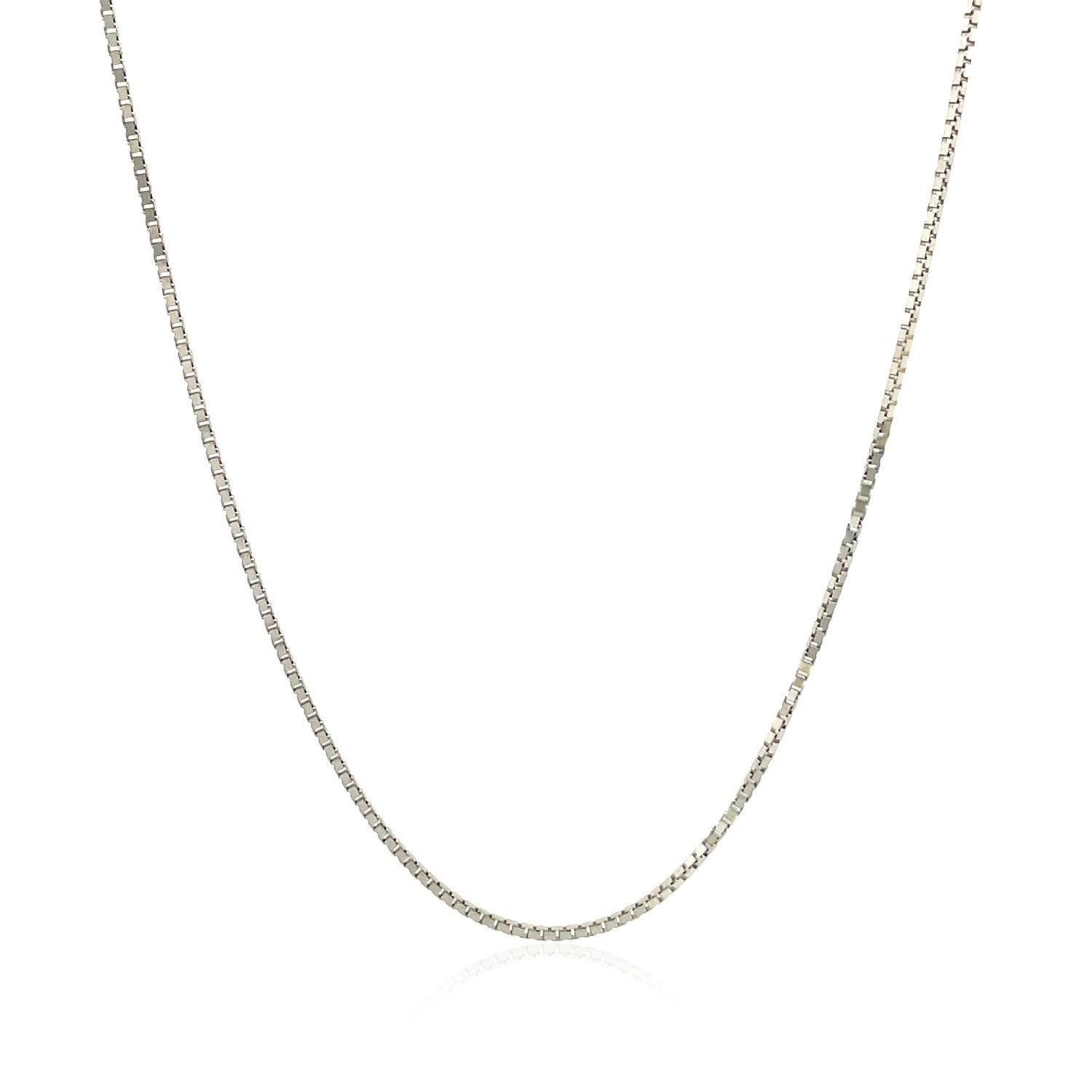 10K White Gold Classic Box Chain 0.8Mm