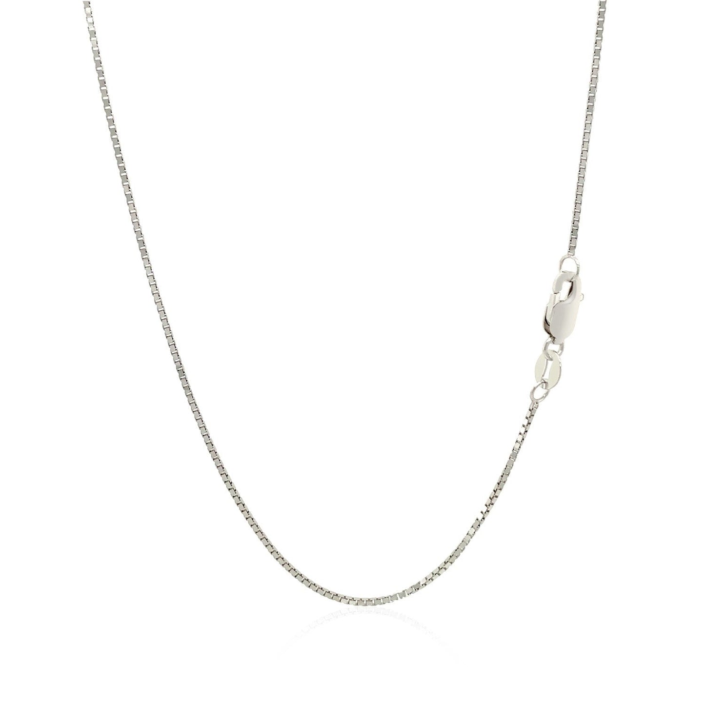 10K White Gold Classic Box Chain 0.8Mm