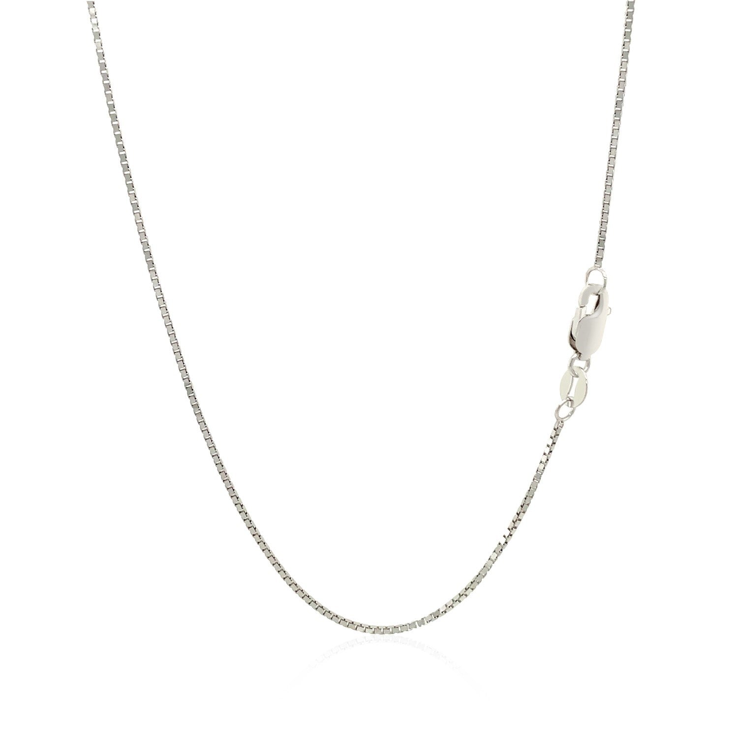 10K White Gold Classic Box Chain 0.8Mm