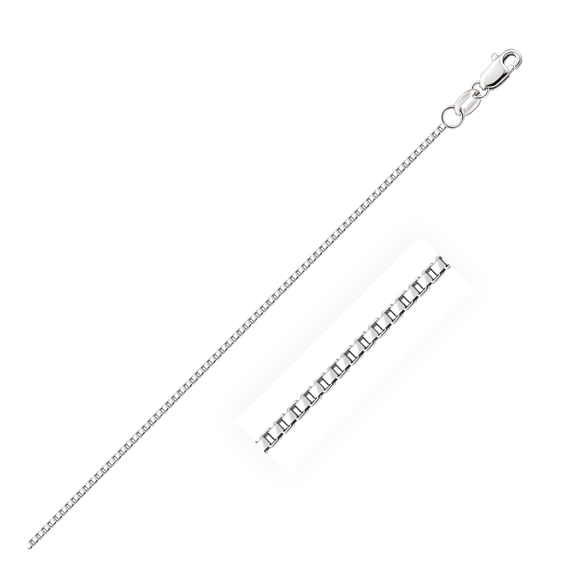10K White Gold Octagonal Box Chain 1.2Mm