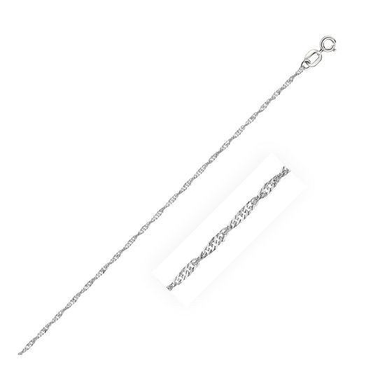 10K White Gold Singapore Chain 1.0Mm