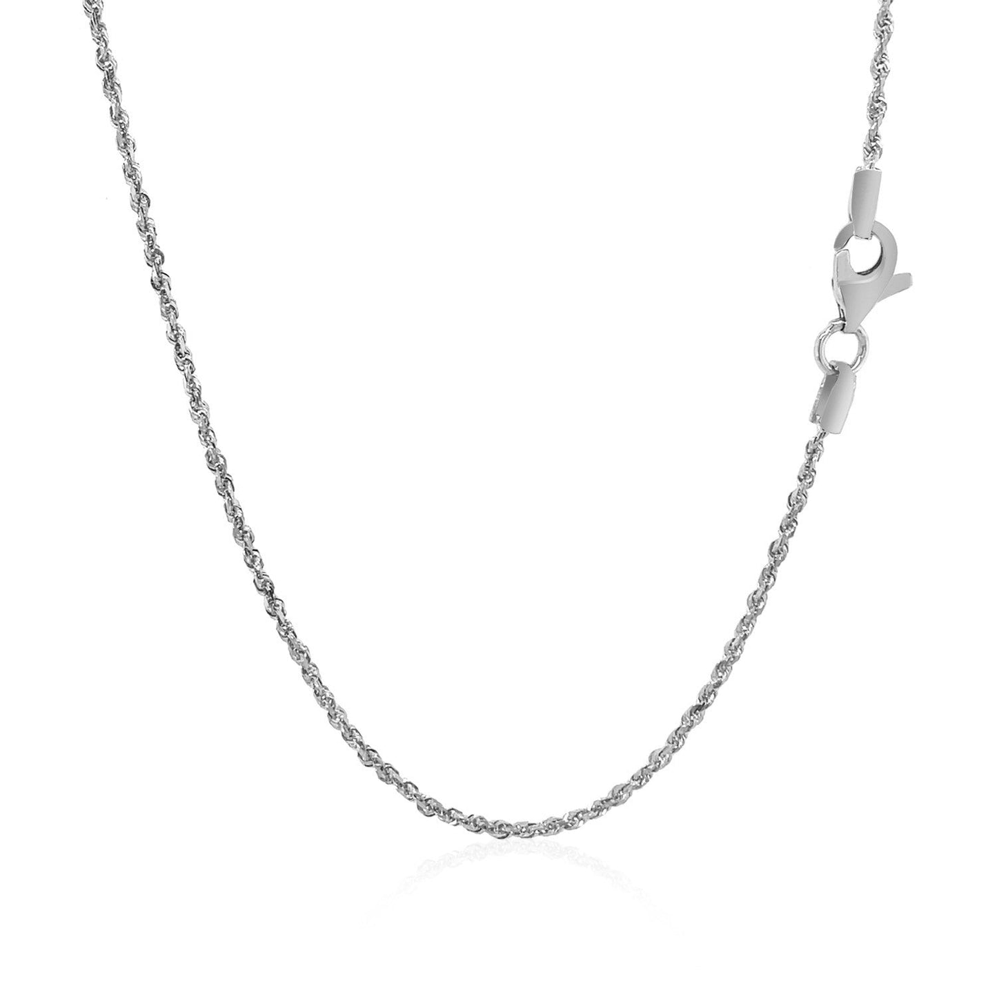 10K White Gold Solid Diamond Cut Rope Chain 1.25Mm