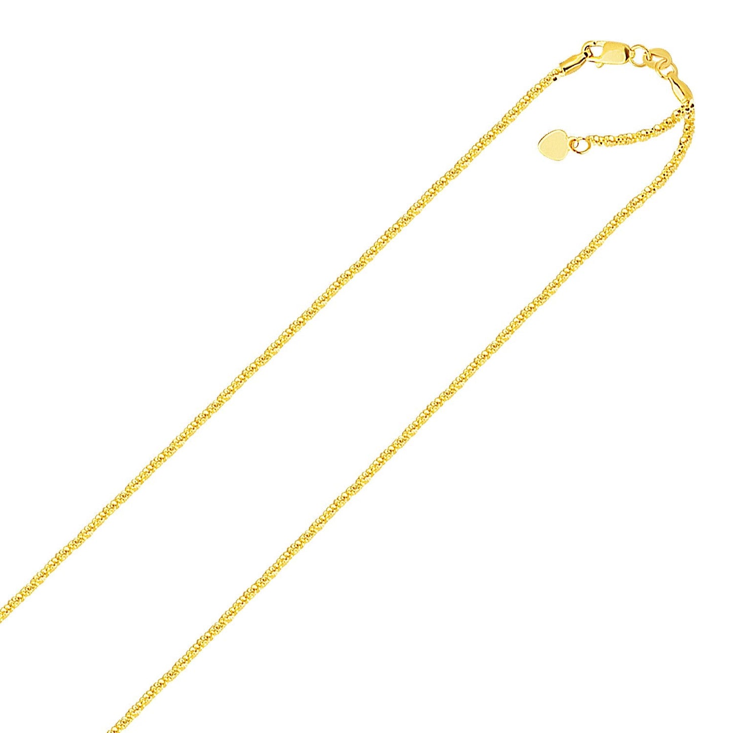 10K Yellow Gold Adjustable Sparkle Chain 1.5Mm