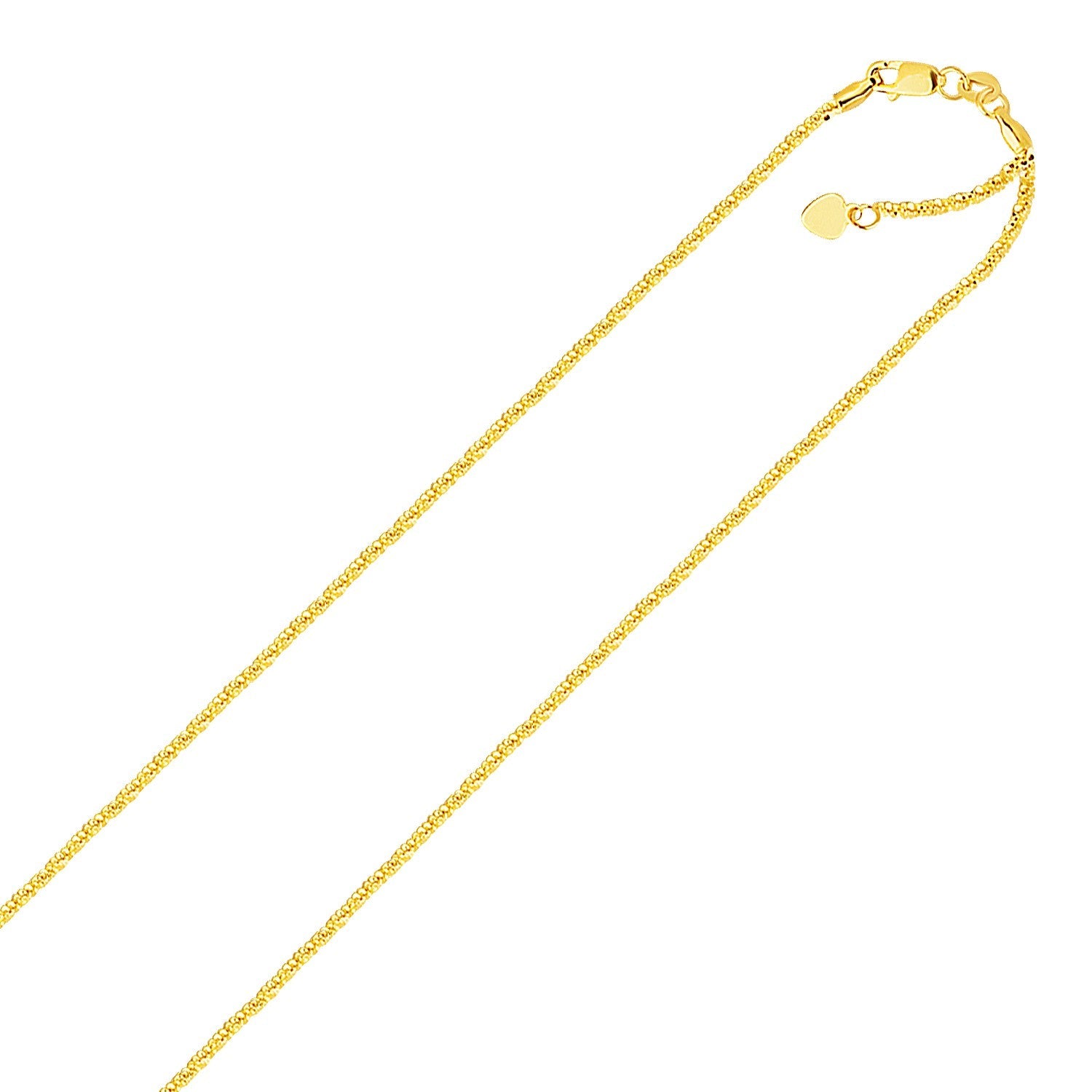 10K Yellow Gold Adjustable Sparkle Chain 1.5Mm