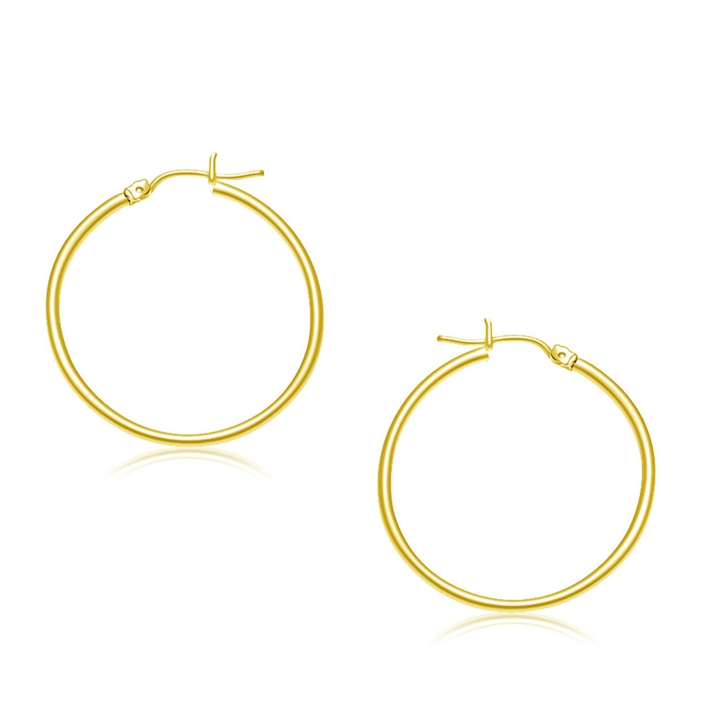 10K Yellow Gold Polished Hoop Earrings (30 Mm)