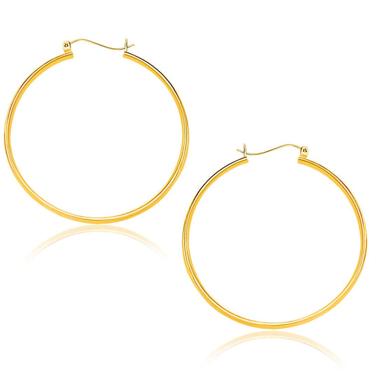 10K Yellow Gold Polished Hoop Earrings (40Mm)