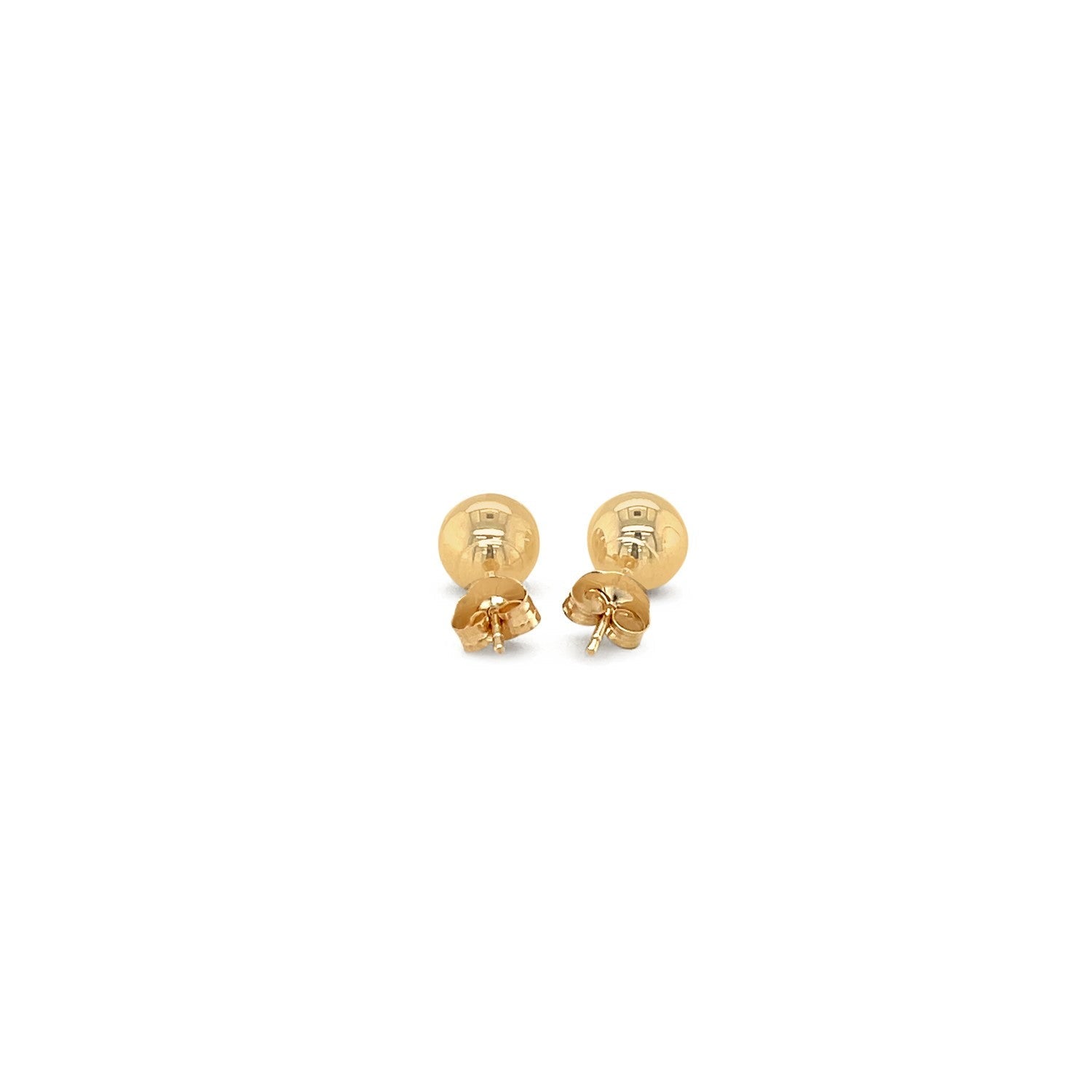 10K Yellow Gold Round Stud Earrings (6.0 Mm)