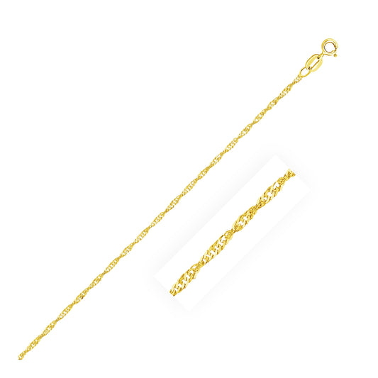 10K Yellow Gold Singapore Chain 1.5Mm