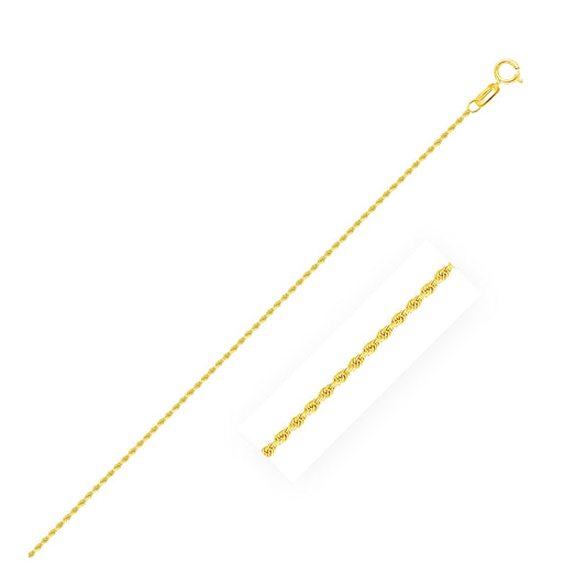10K Yellow Gold Solid Diamond Cut Rope Chain 1.25Mm