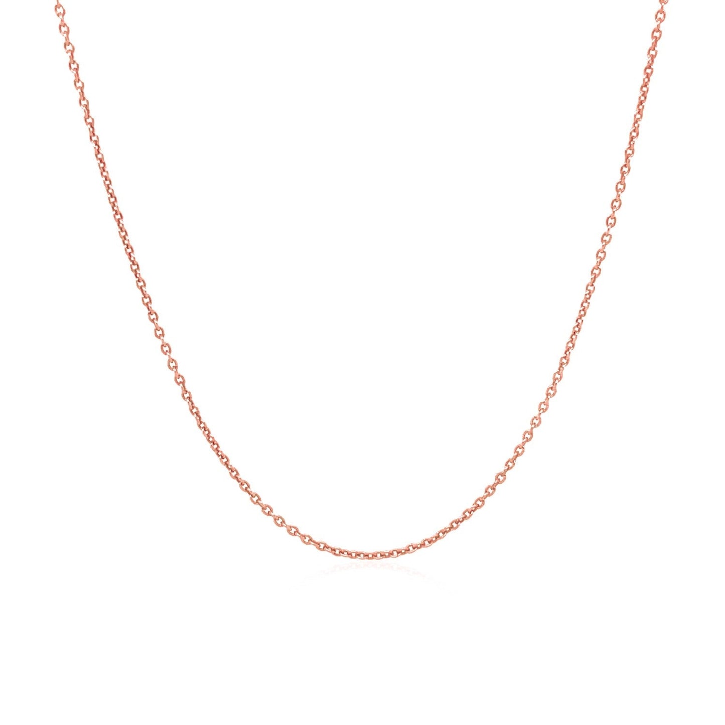 14K Pink Gold Round Cable Link Chain 1.1Mm