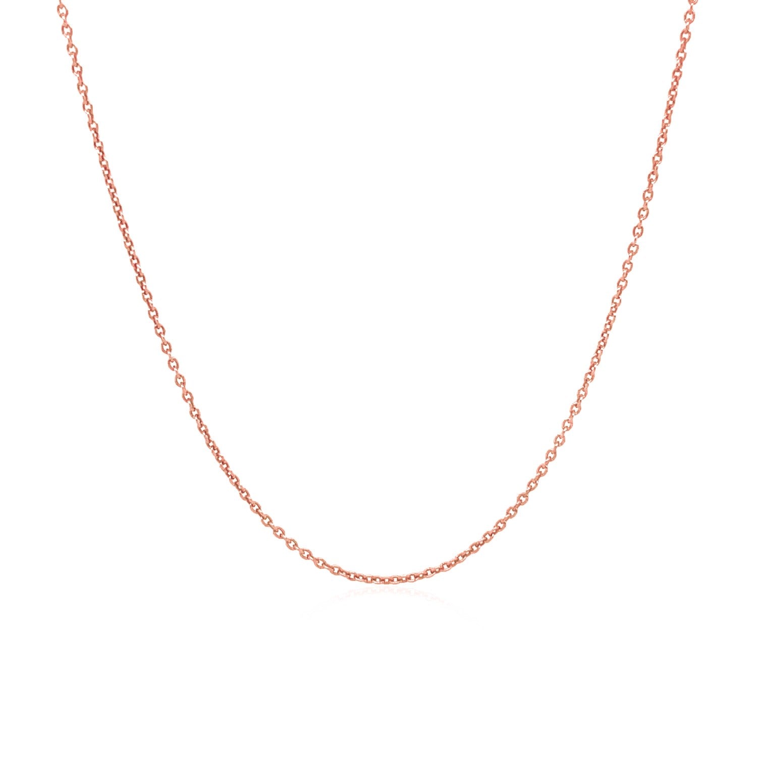 14K Pink Gold Round Cable Link Chain 1.1Mm
