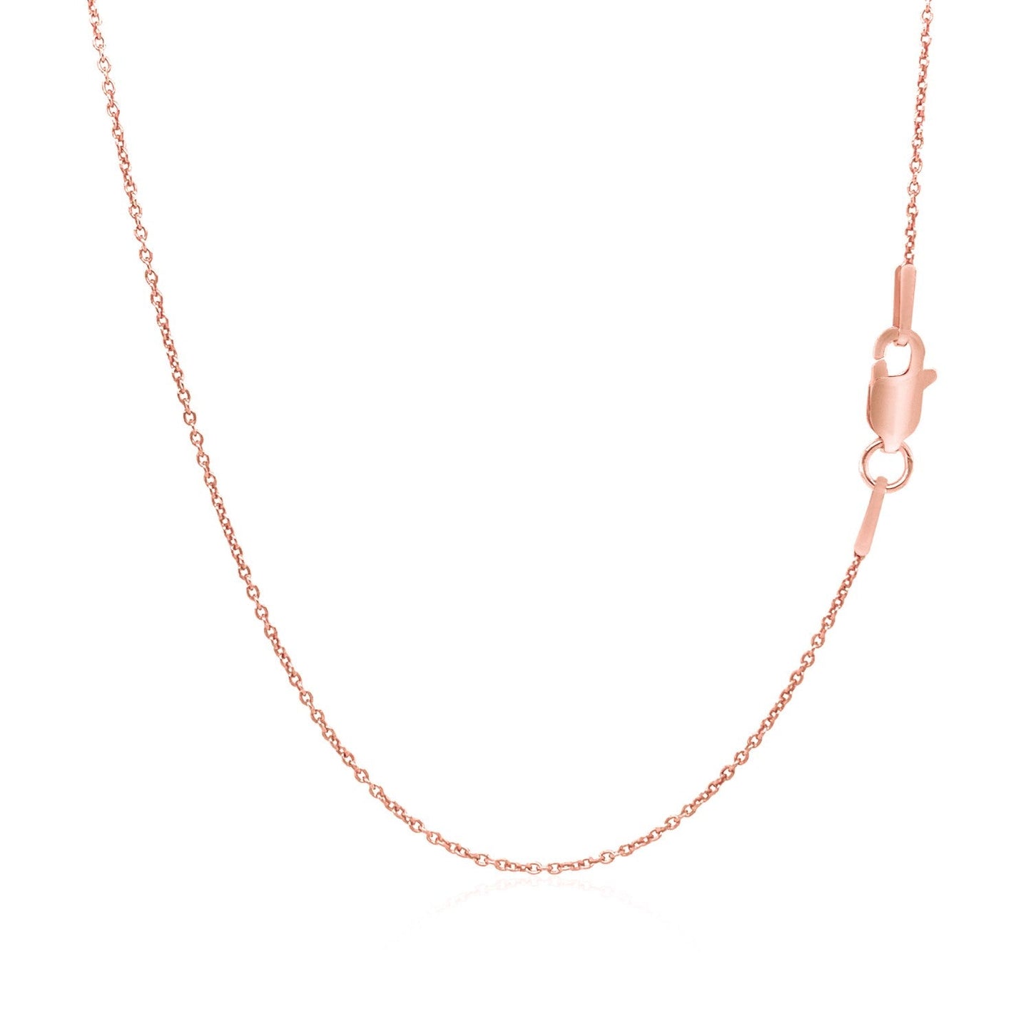 14K Pink Gold Round Cable Link Chain 1.1Mm